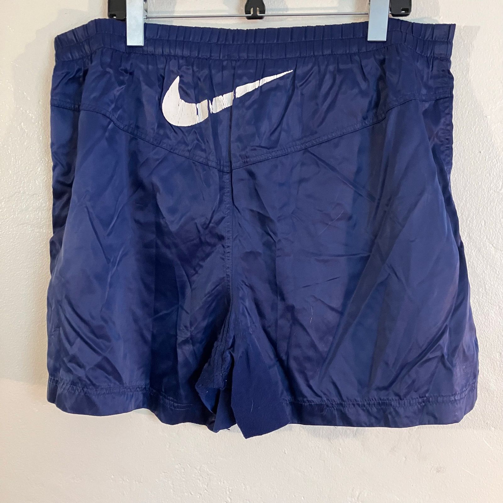 Nike × Vintage Vintage 90s Nike Navy Blue Boxing Shorts Athletic Size US 38 / EU 54 - 3 Thumbnail