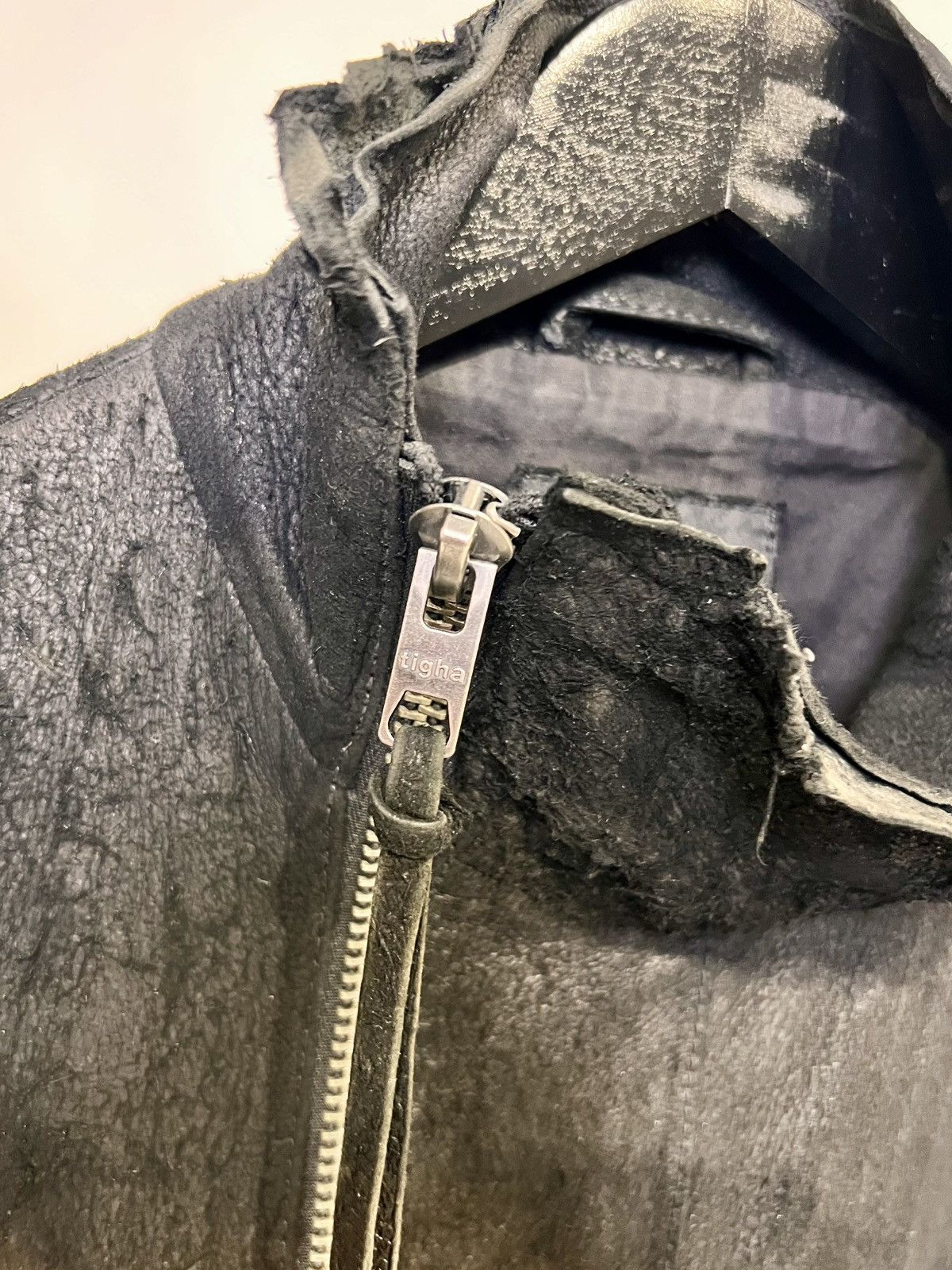 tigha Leather jacket made of crushed leather Size US XXL / EU 58 / 5 - 7 Thumbnail