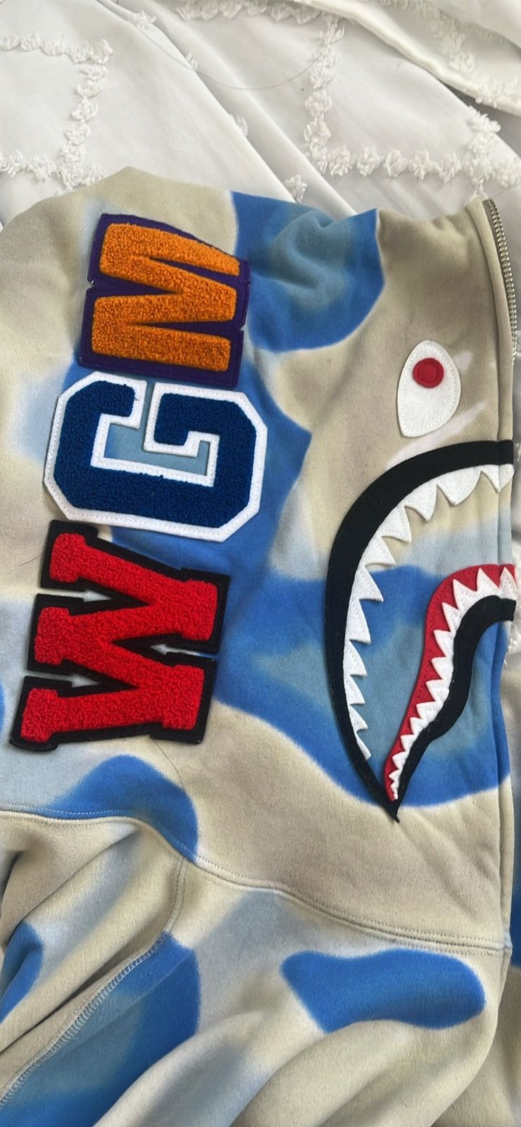 Bape LIQUID CAMO SHARK RELAXED FIT FULL ZIP HOODIE Size US M / EU 48-50 / 2 - 3 Thumbnail