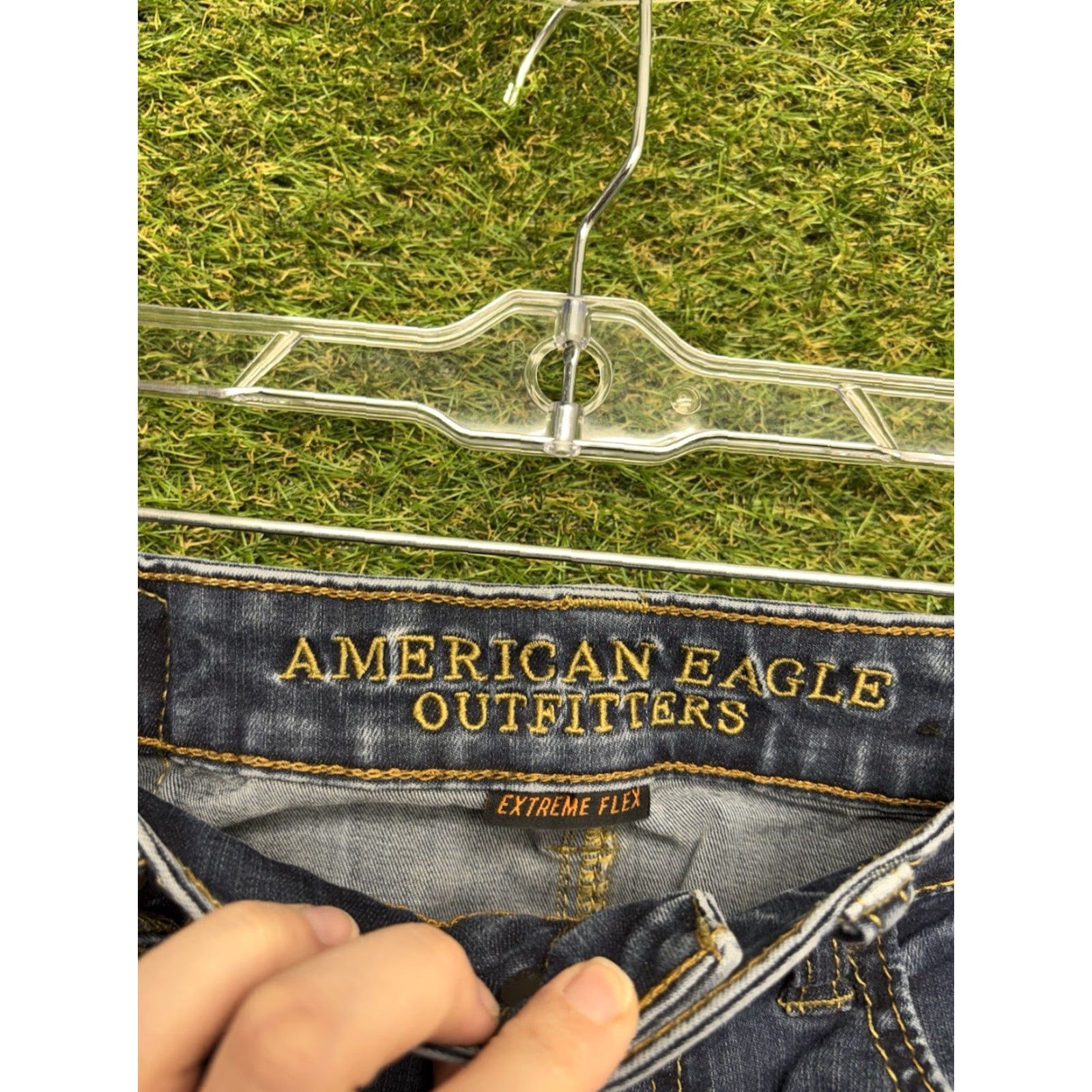 American Eagle Outfitters American Eagle Jeans Mens 28x30 Slim Straight Mid Rise Zip Fly Dark Wash Denim Size US 28 / EU 44 - 6 Thumbnail