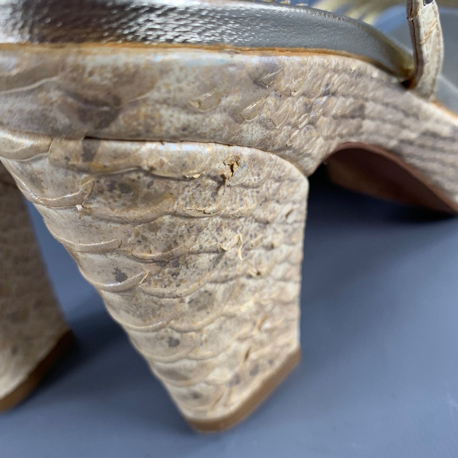 Other ELIZA Size 6 Beige Leather Embellishment Platform Sandals Size US 6 / IT 36 - 9 Thumbnail