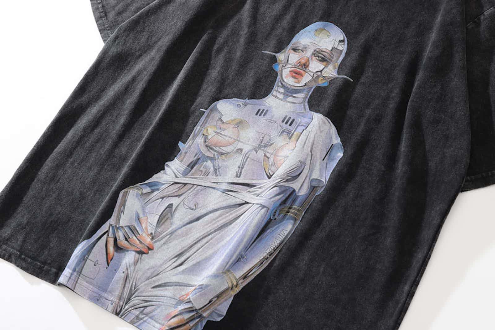 Japanese Brand Robot Graphic Tshirt Size US XXL / EU 58 / 5 - 6 Thumbnail