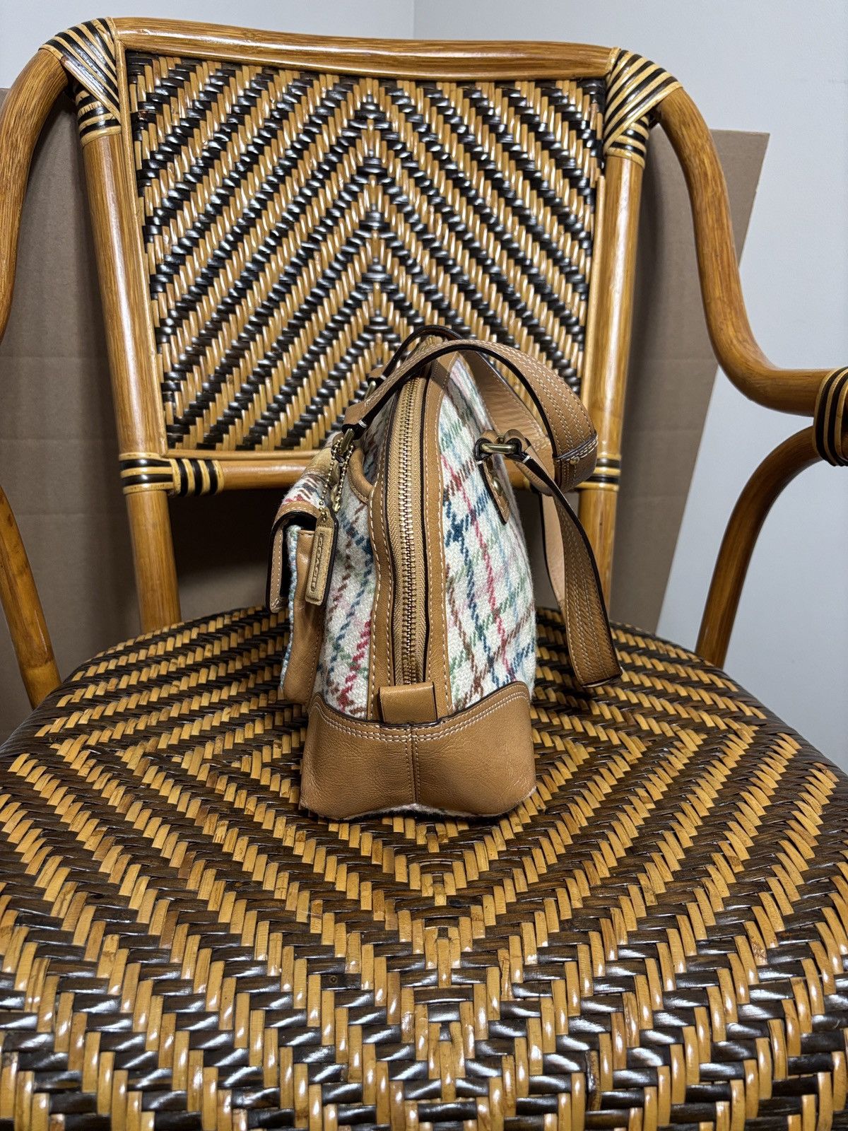Coach Vintage Coach F13990 Tattersall Plaid Handbag Size ONE SIZE - 2 Thumbnail