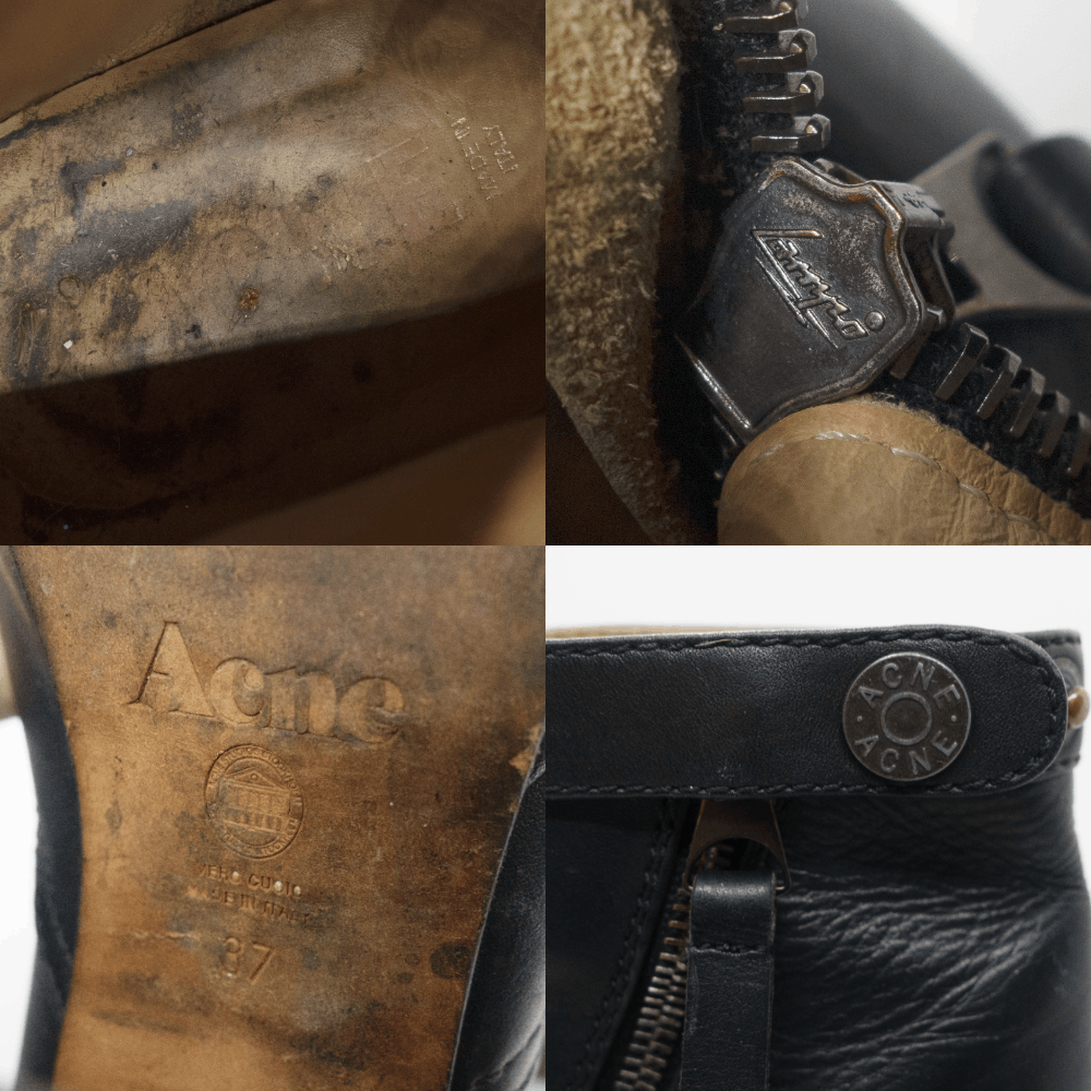 Acne Studios Ankle Leather Zip Boots Size US 7 / IT 37 - 8 Thumbnail