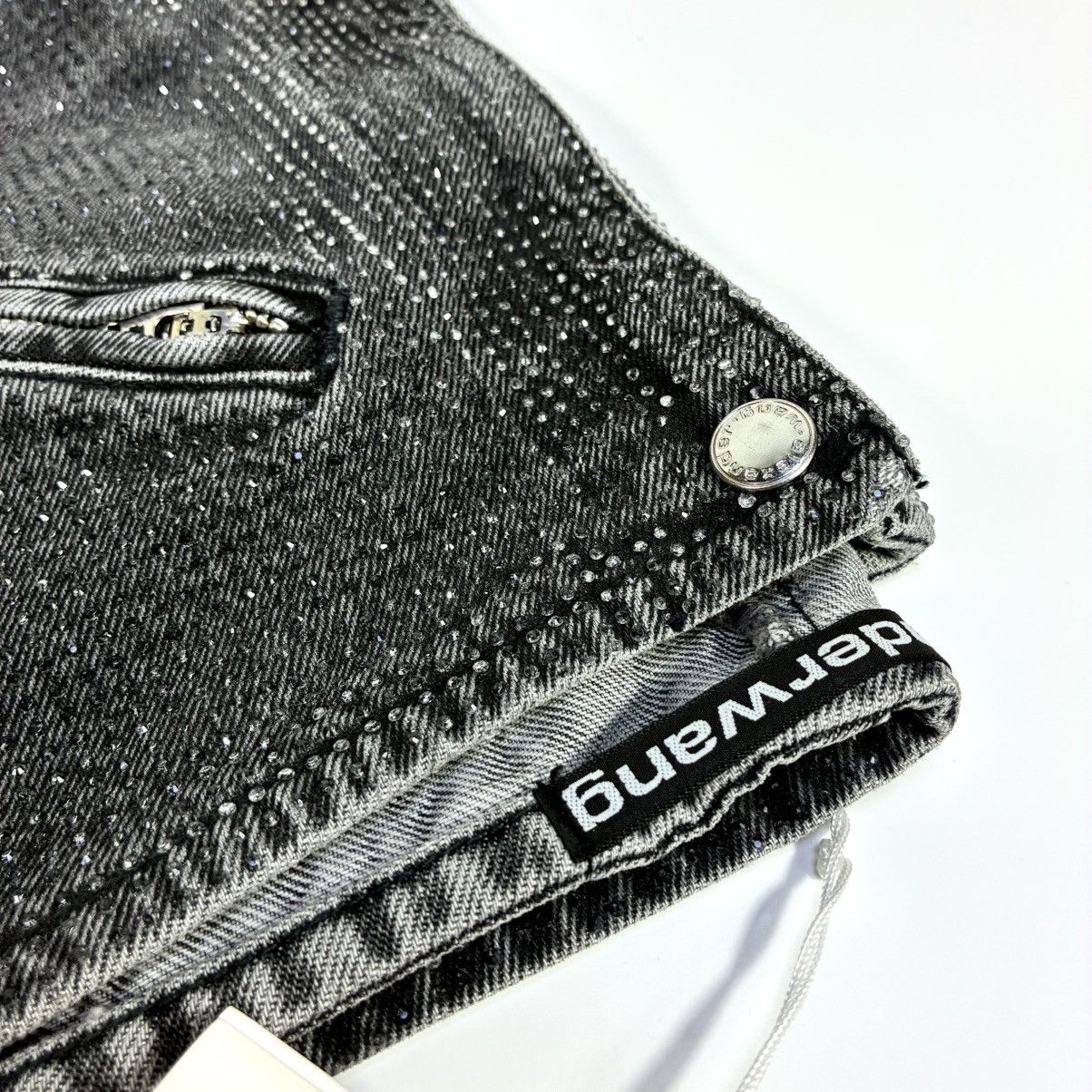 Alexander Wang Alexander Wang Hotfix Crystal Moto Jeans Pants Black Grey 28 Size 28" / US 6 / IT 42 - 12 Thumbnail