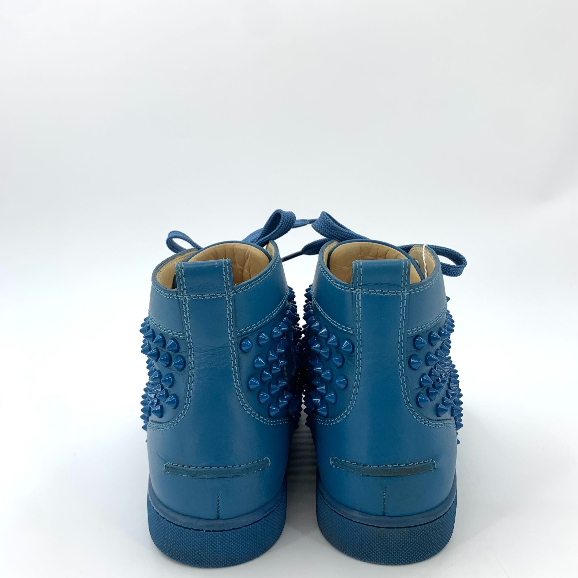 Christian Louboutin Christian Louboutin Blue Studded High-Top Lace-Up Sneakers ( Size US 7 / EU 40 - 7 Thumbnail