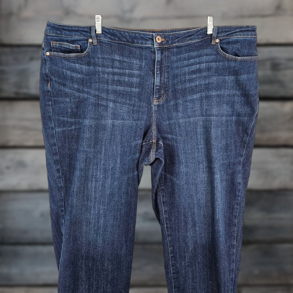 J. Jill J. Jill Womens Relaxed Boyfriend Jeans Sz 28 Blue Medium Wash High Rise Denim Cotton Blend Stretch Inseam 30" N/A Size 28" / US 6 / IT 42 - 1 Thumbnail