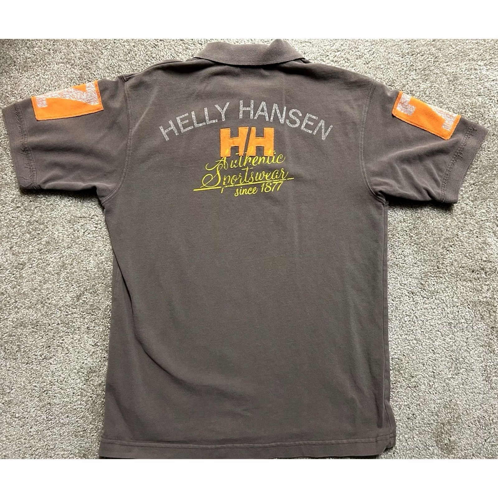 Helly Hansen VINTAGE Helly Hansen Polo Mens L Brown Nautical Double-Sided Racing 77 Shirt Size US L / EU 52-54 / 3 - 2 Thumbnail