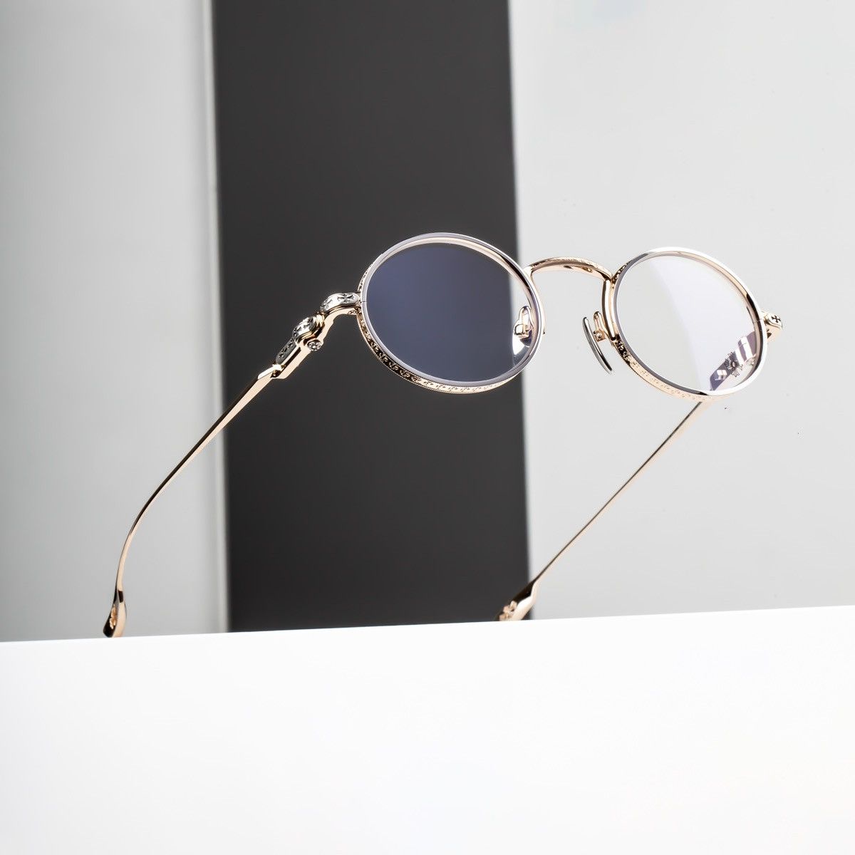 Chrome Hearts CHROME HEARTS HONEY DIPPED ANTIQUE GOLD GLASSES Size ONE SIZE - 1 Thumbnail
