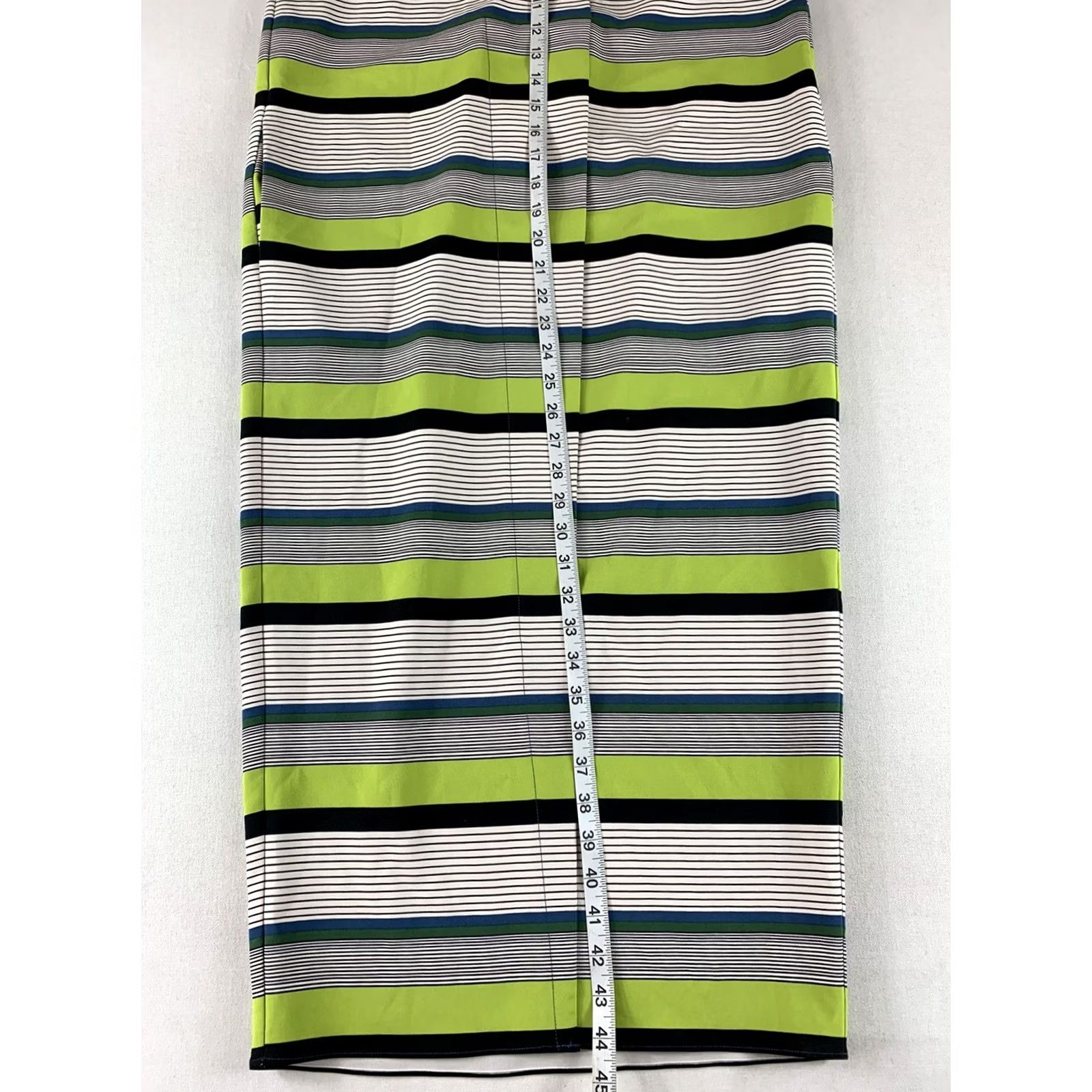 Vintage Rachel Roy Striped Sheath Dress - Medium LIME Green Size M / US 6-8 / IT 42-44 - 4 Thumbnail