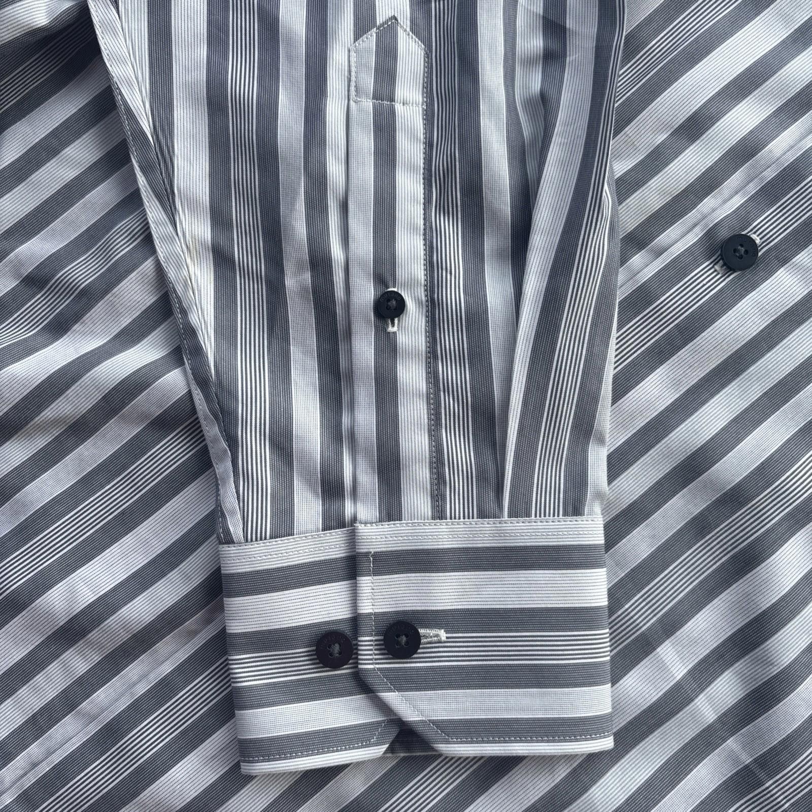 Murano Murano Men's Button Down Long Sleeve Blue Striped shirt L Size 44R - 4 Thumbnail