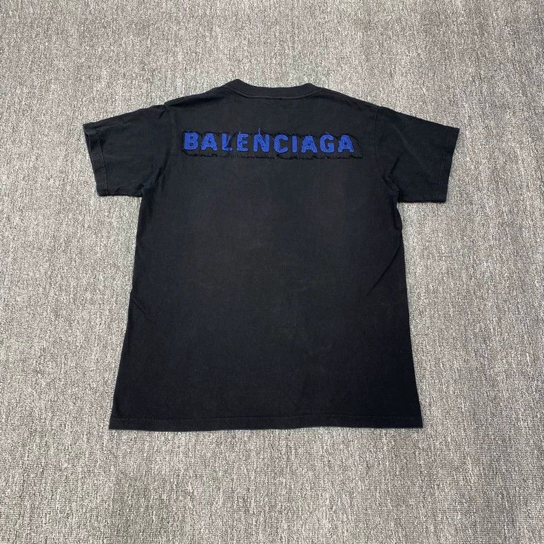 Balenciaga Balenciaga Back patch blue letter short-sleeve Size US S / EU 44-46 / 1 - 2 Thumbnail