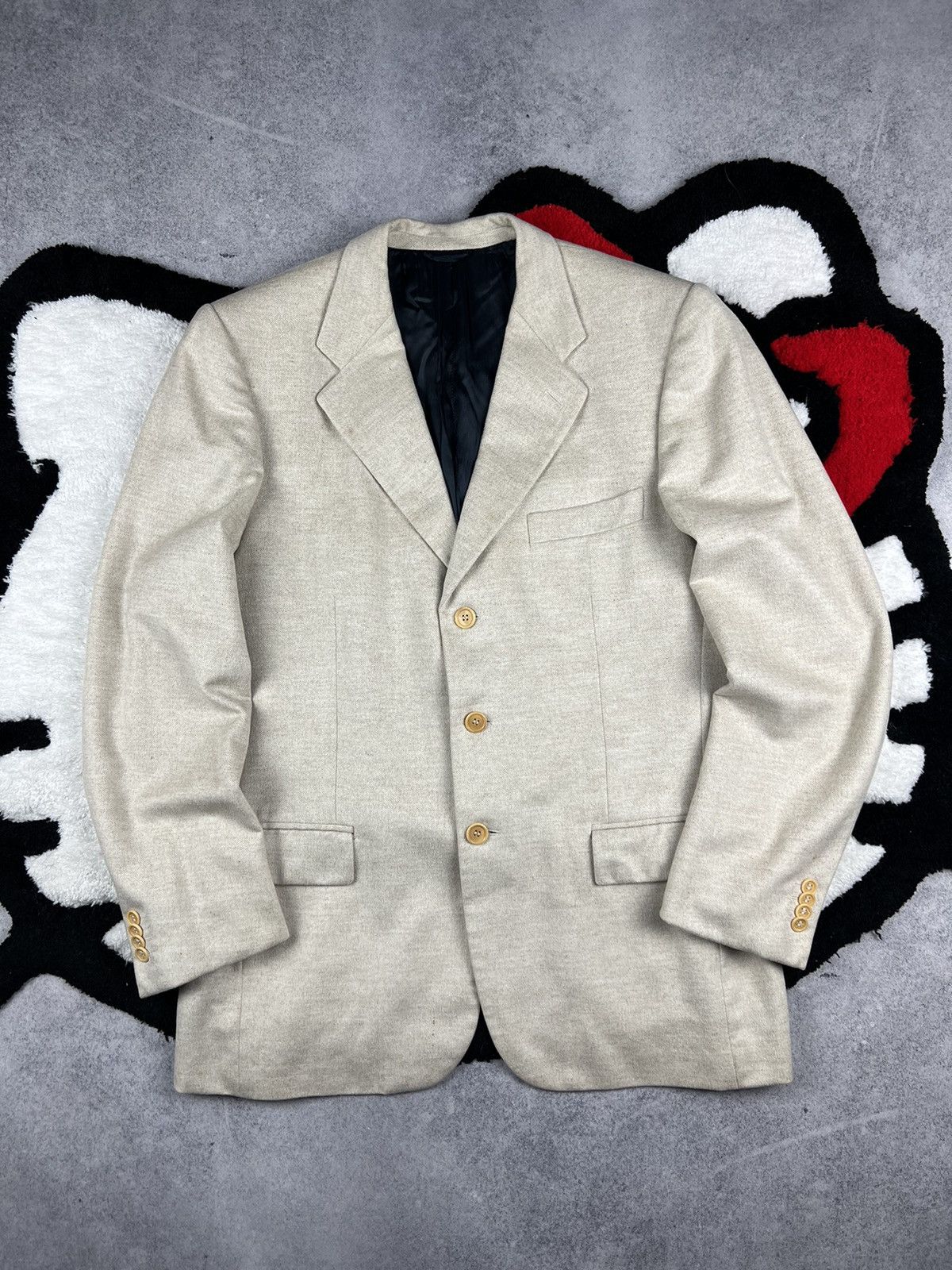 Vintage Riccardo Piacenza Lana Wool Italy Buisness Old Money Blazer Size 52R - 1 Thumbnail