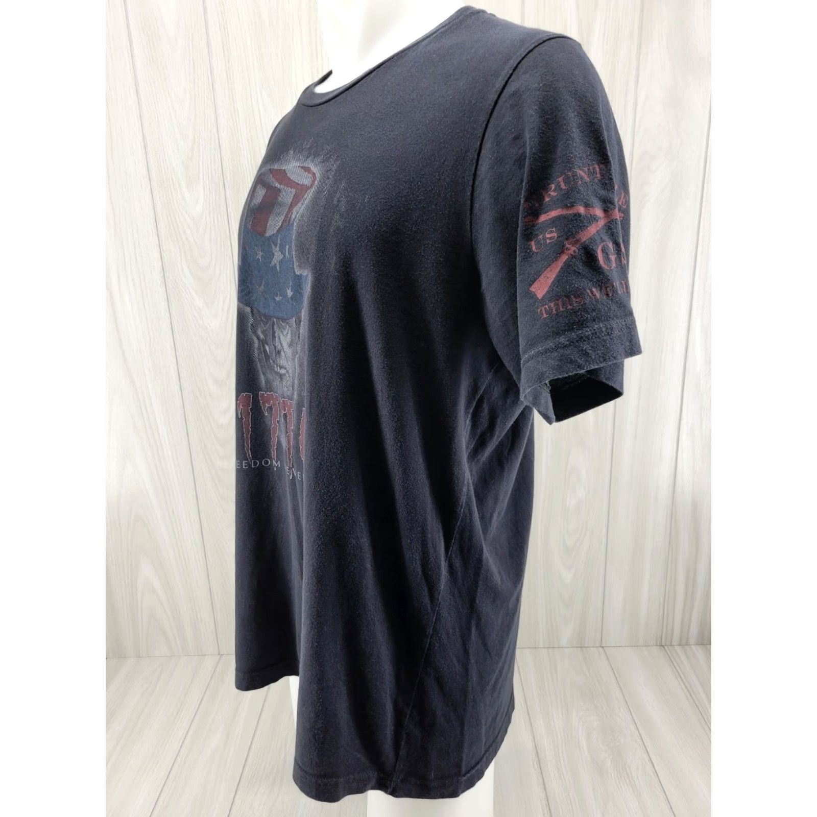 Vintage VINTAGE Grunt Style Uncle Sam Patriotic American Freedom Never Dies 1776 T Shirt Mens XL Black Size US XL / EU 56 / 4 - 3 Thumbnail