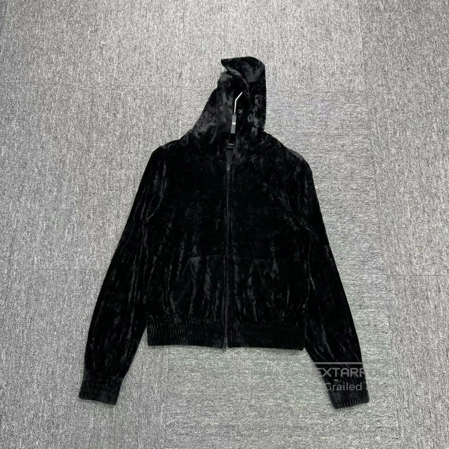 Balenciaga balenciaga velour hooded sweatshirt with rhinestones. Size S / US 4 / IT 40 - 1 Thumbnail