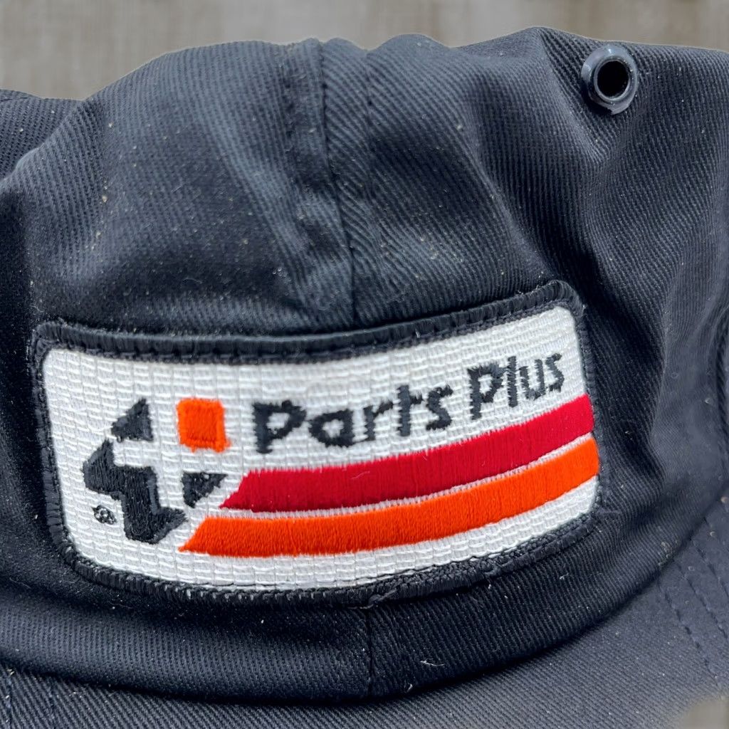 Vintage VINTAGE Trucker Hat Cap Snap Back USA Made Patch 80s 90s Auto Racing Black Cotton Polyester Twill Adjustable Men Hat Size ONE SIZE - 1 Thumbnail