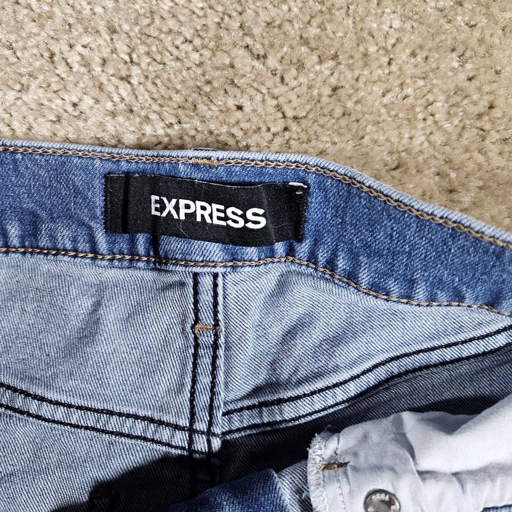 Express Express Jeans Womens 4 Skinny High Rise Button Fly Distressed Denim Blue Casual Slim - Women's Jeans Size 27" / US 4 / IT 40 - 4 Thumbnail