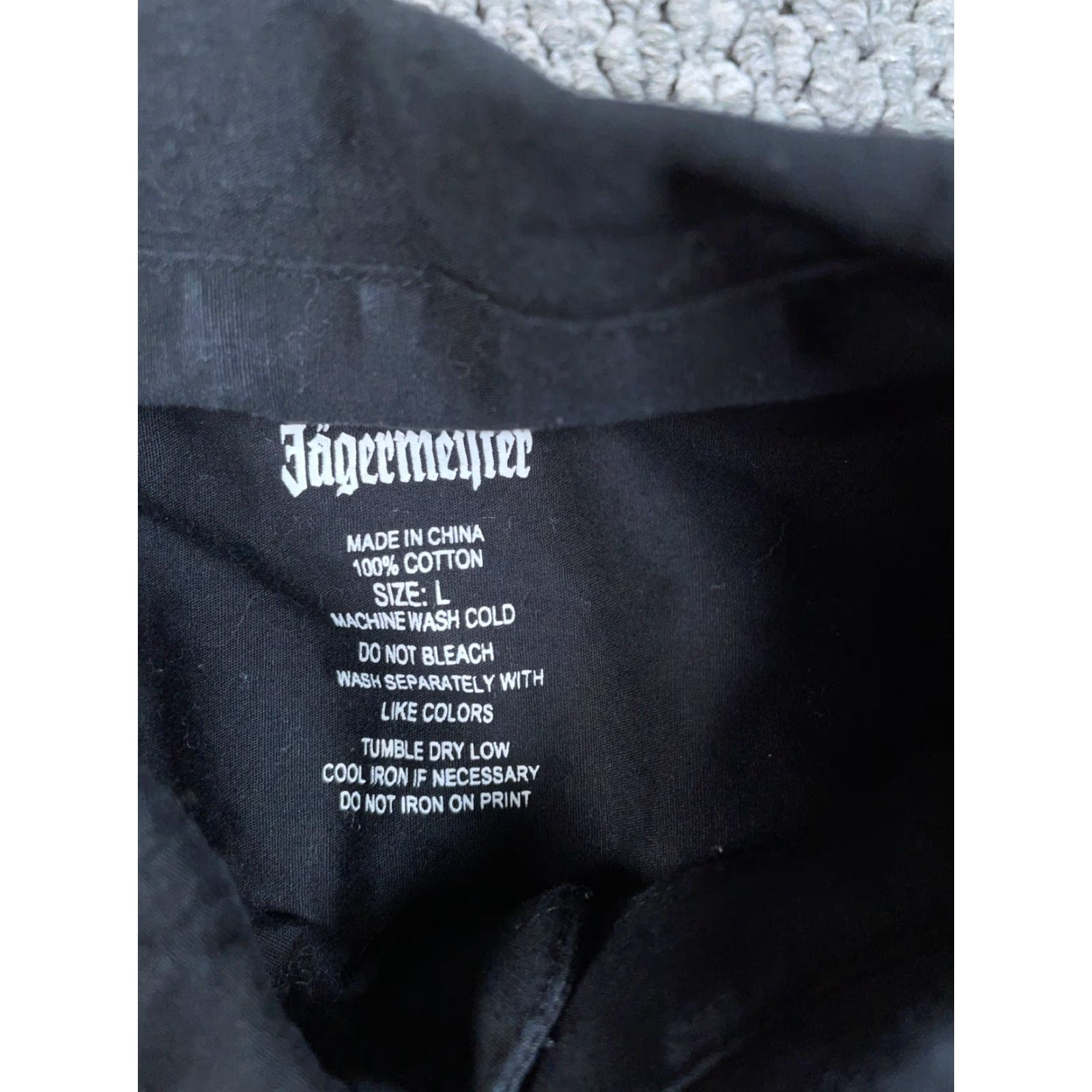 Vintage Jagermeister Embroidered Short Sleeve Shirt Adult Large Black Cotton Button-Up Mens Size US L / EU 52-54 / 3 - 3 Thumbnail