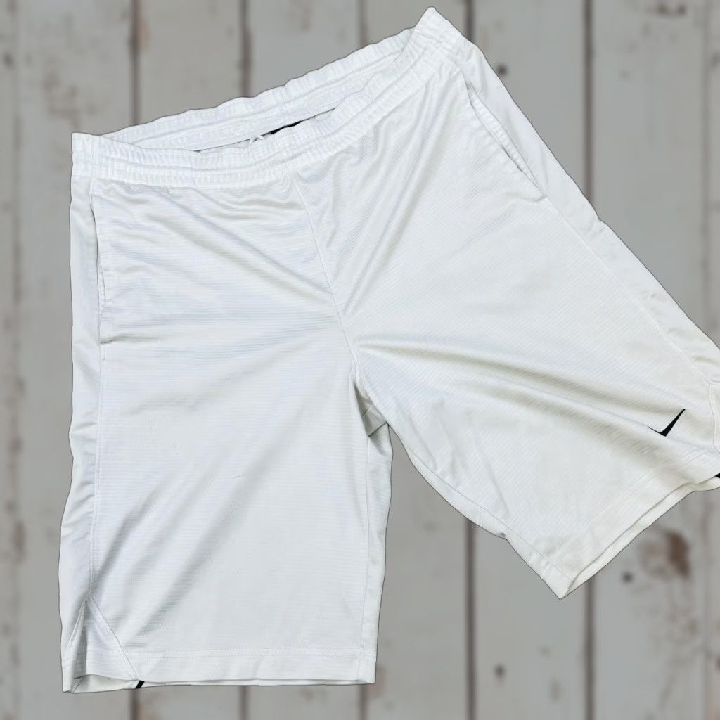 Nike Nike Athletic Shorts Mens Small White Performance Training Pockets Swoosh Logo Size US 29 - 1 Thumbnail