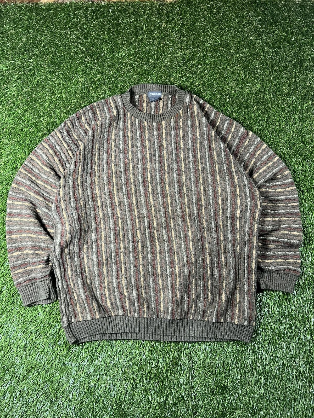 Vintage Vintage 90s Fall Knit Abstract Earth Tone Pullover Sweater Size US XXL / EU 58 / 5 - 1 Thumbnail