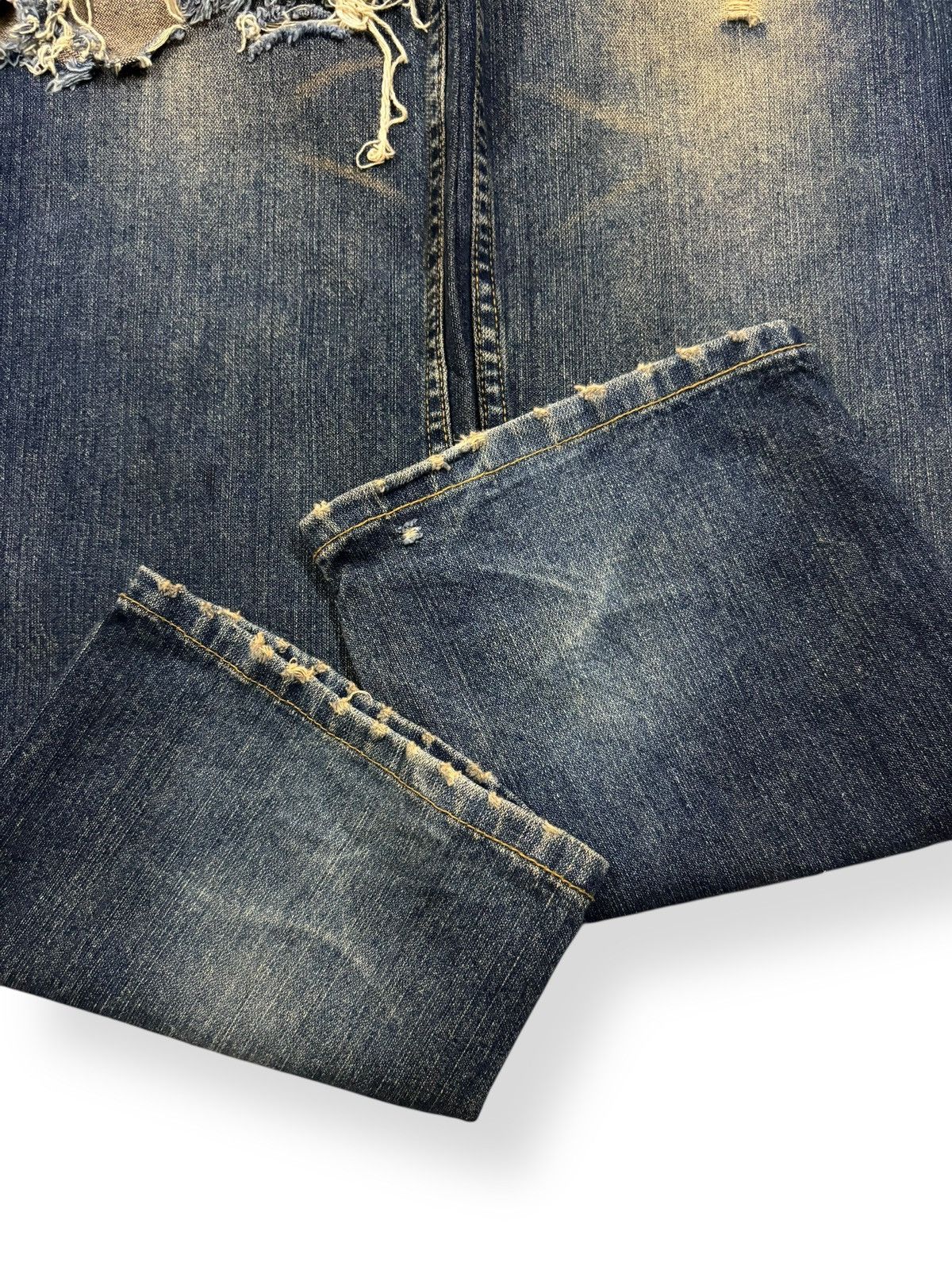 POST ARCHIVE FACTION (PAF) Vintage Japanese Brand Mud Wash Distressed Cargo Jeans Size US 32 / EU 48 - 10 Thumbnail