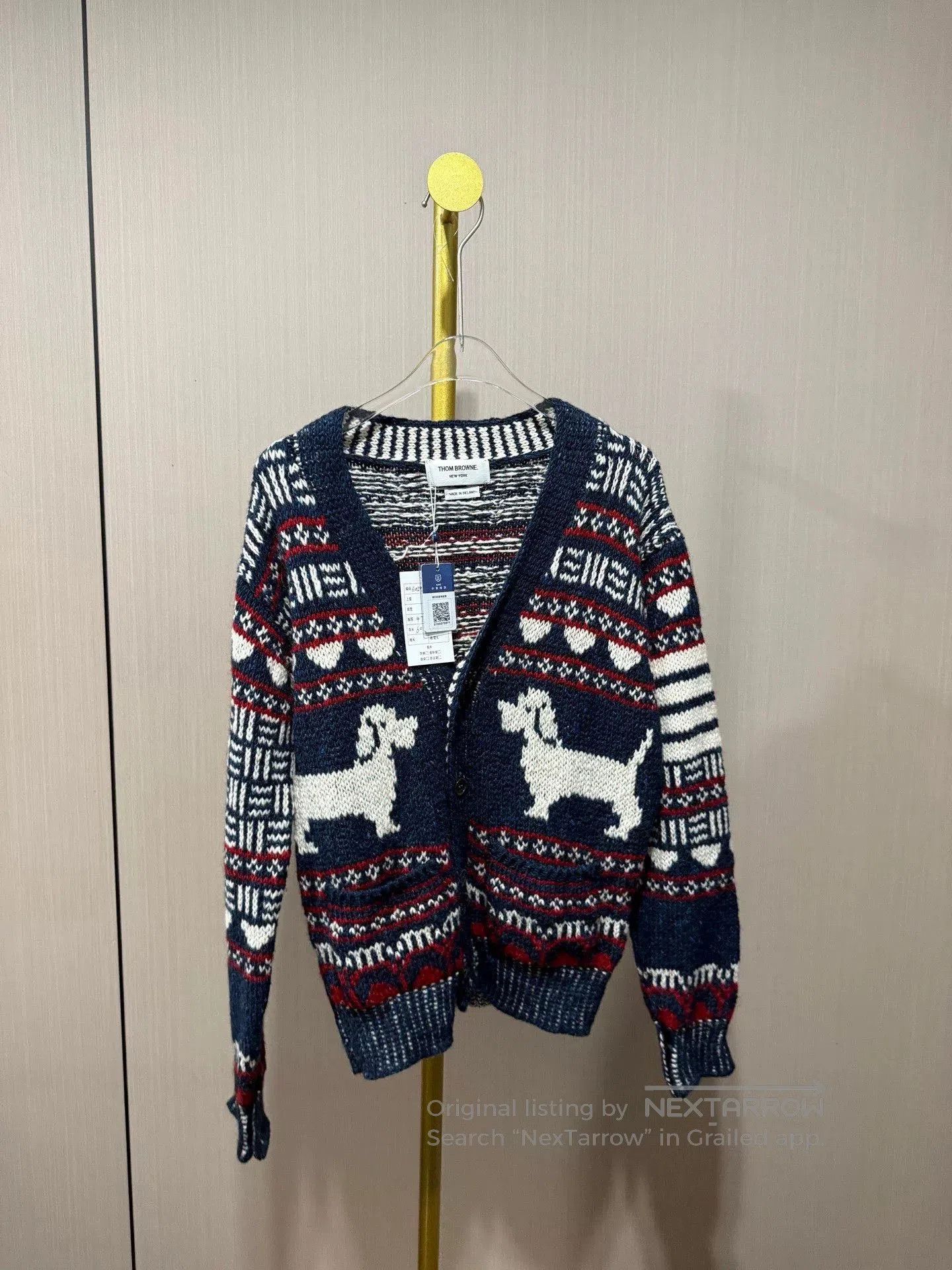 Thom Browne Wool Dog Cardigan.
