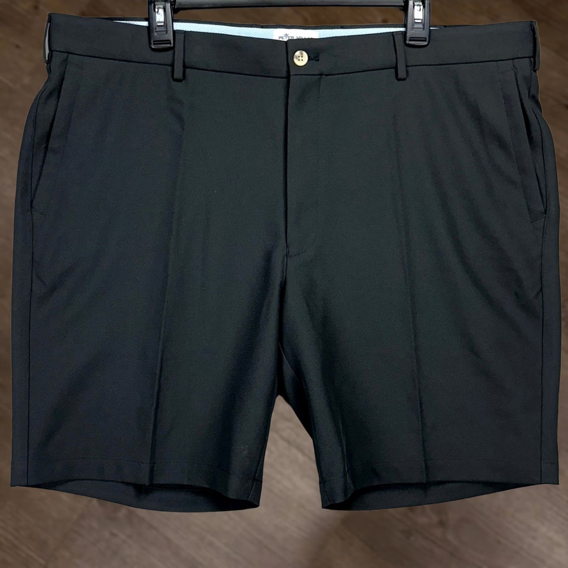 Peter Millar VINTAGE Peter Millar Mens Chino Golf Shorts 40 Black Performance Tech Flat Front Pocket Size US 40 / EU 56 - 1 Thumbnail