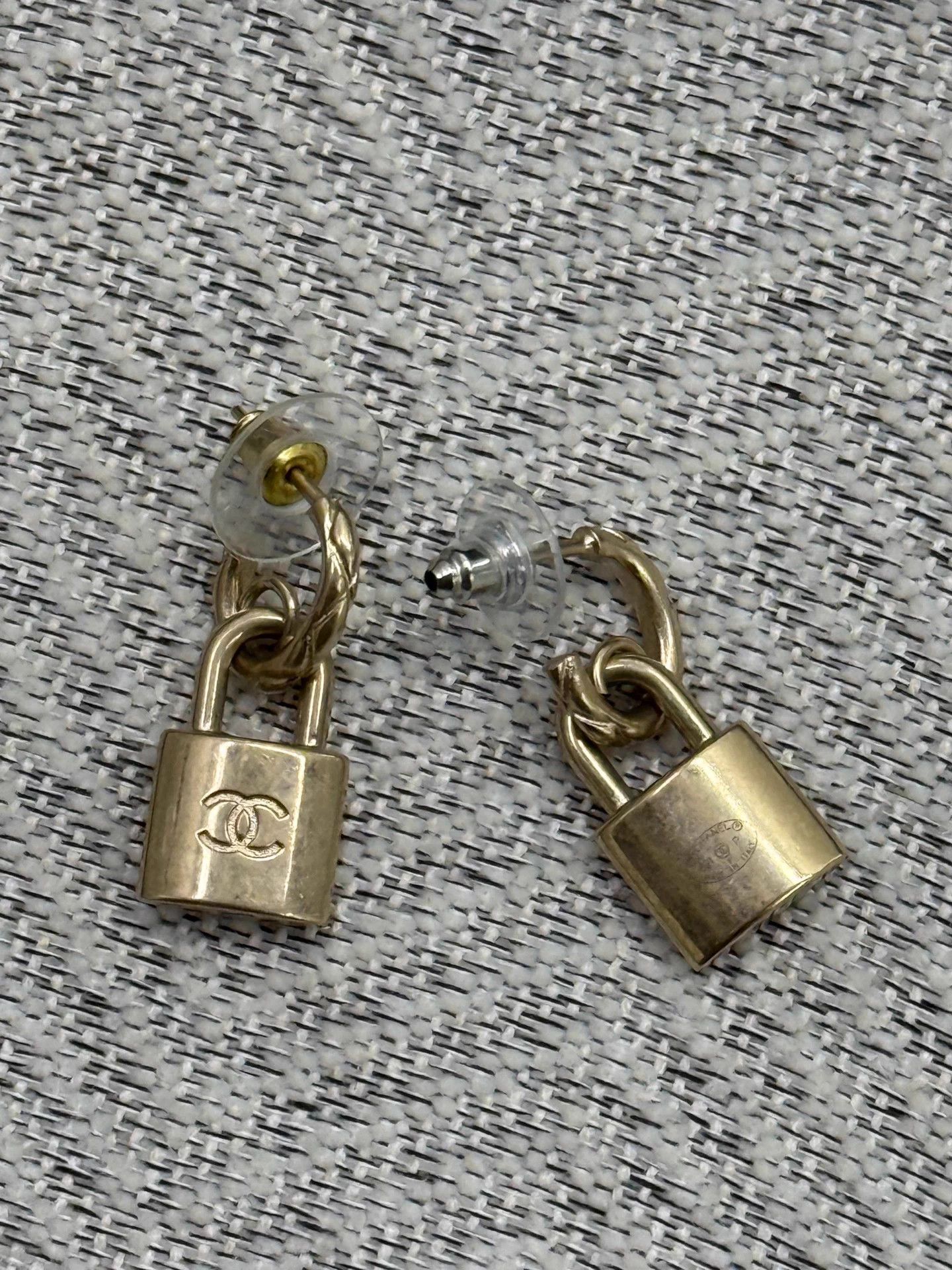 Chanel Chanel Aged Metal Key Lock Earrings Size ONE SIZE - 2 Thumbnail