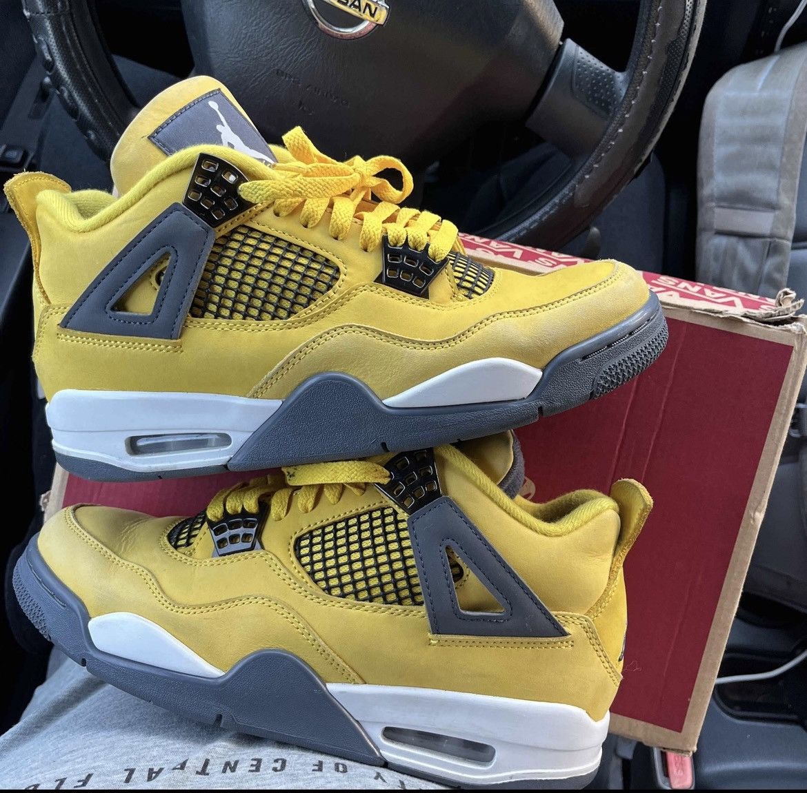 image of Jordan Brand 4 “Lightning” Shoes in Yellow, Men's (Size 8)
