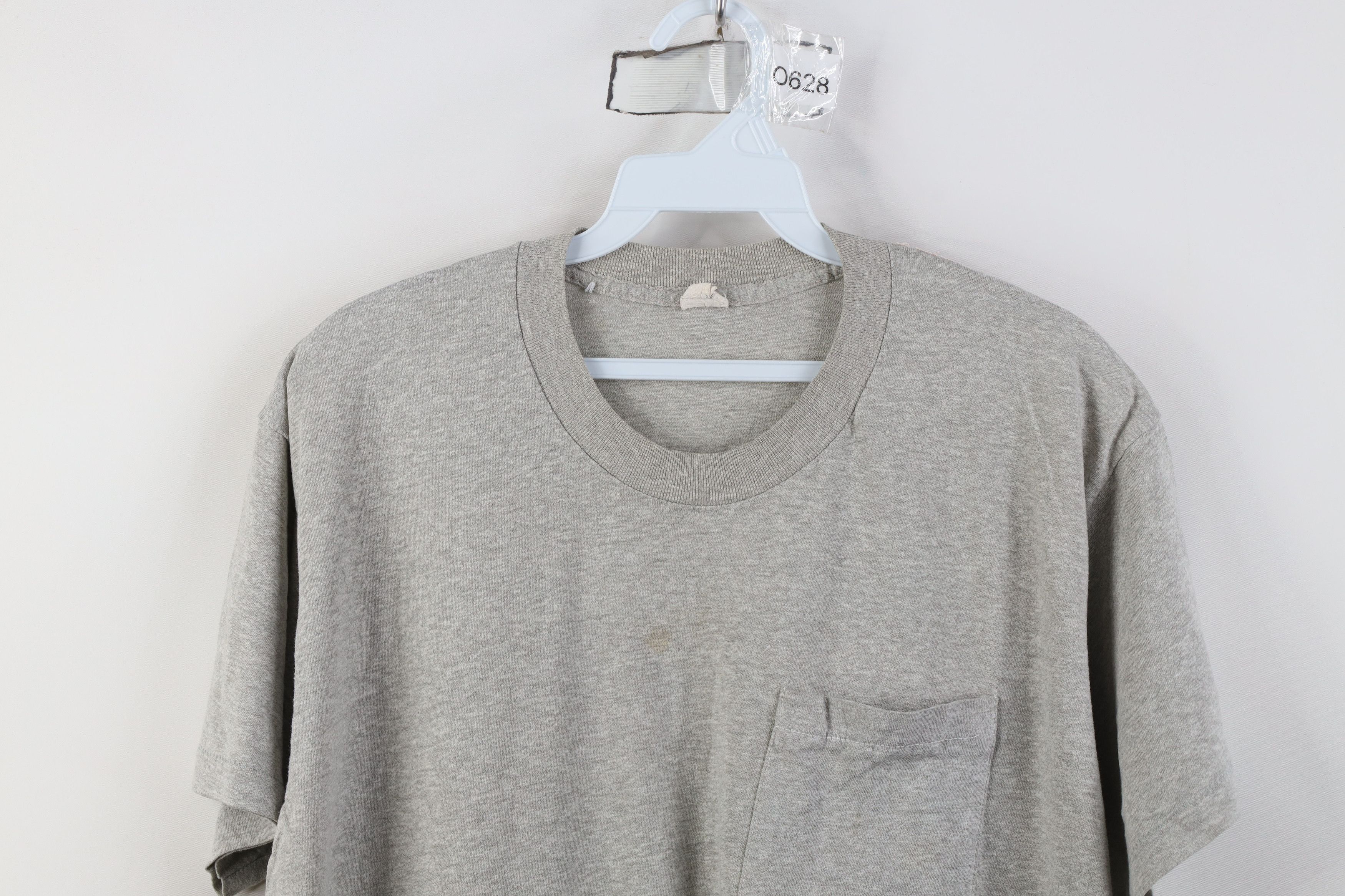 Vintage Vintage 80s 90s Streetwear Pocket T-Shirt Heather Gray USA Size US XXL / EU 58 / 5 - 2 Thumbnail