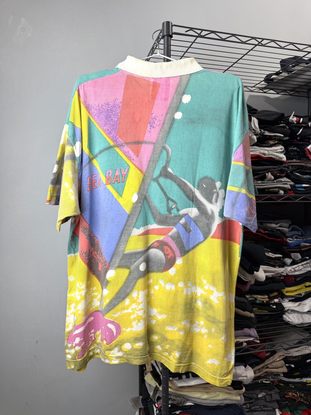 Vintage Vintage 1990’s Sea Bay Surf All Over Print T Shirt American Size US L / EU 52-54 / 3 - 6 Thumbnail