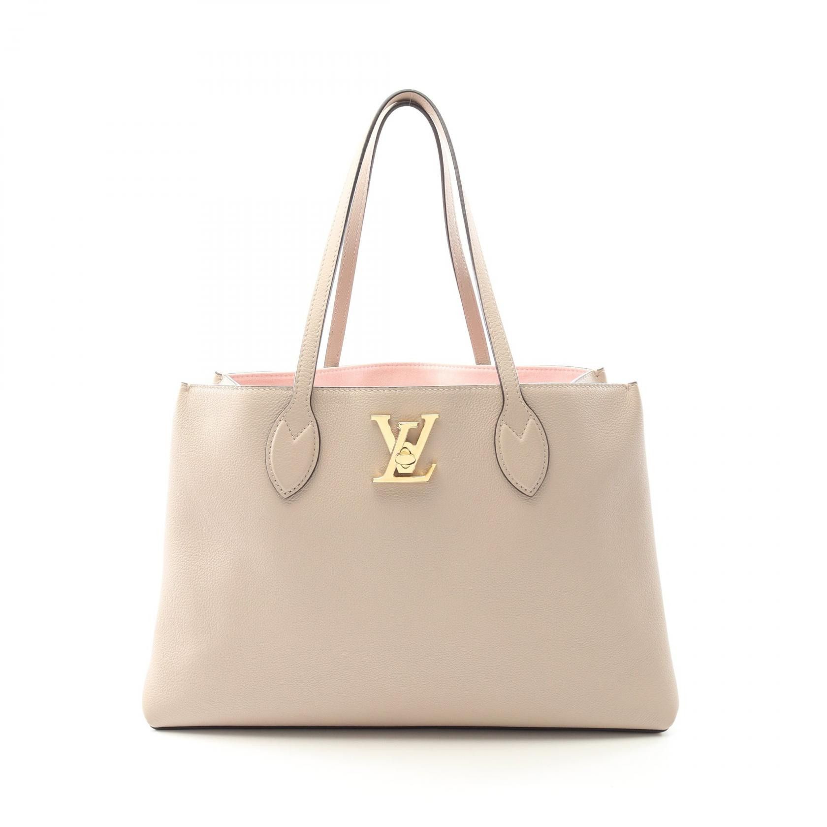 Louis Vuitton Louis Vuitton Lockme Leather Tote Bag Leather Tote Bag M57346 in Beige, Women's
