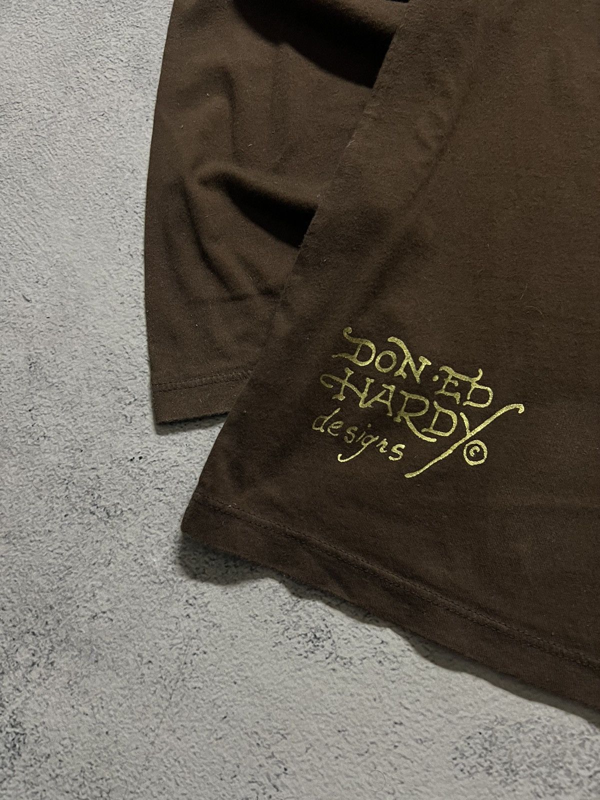 Ed Hardy Vintage Y2k Ed Hardy Brown 🤎 Skull☠️ Crazy Long Sleeve 00’s Size US L / EU 52-54 / 3 - 9 Thumbnail