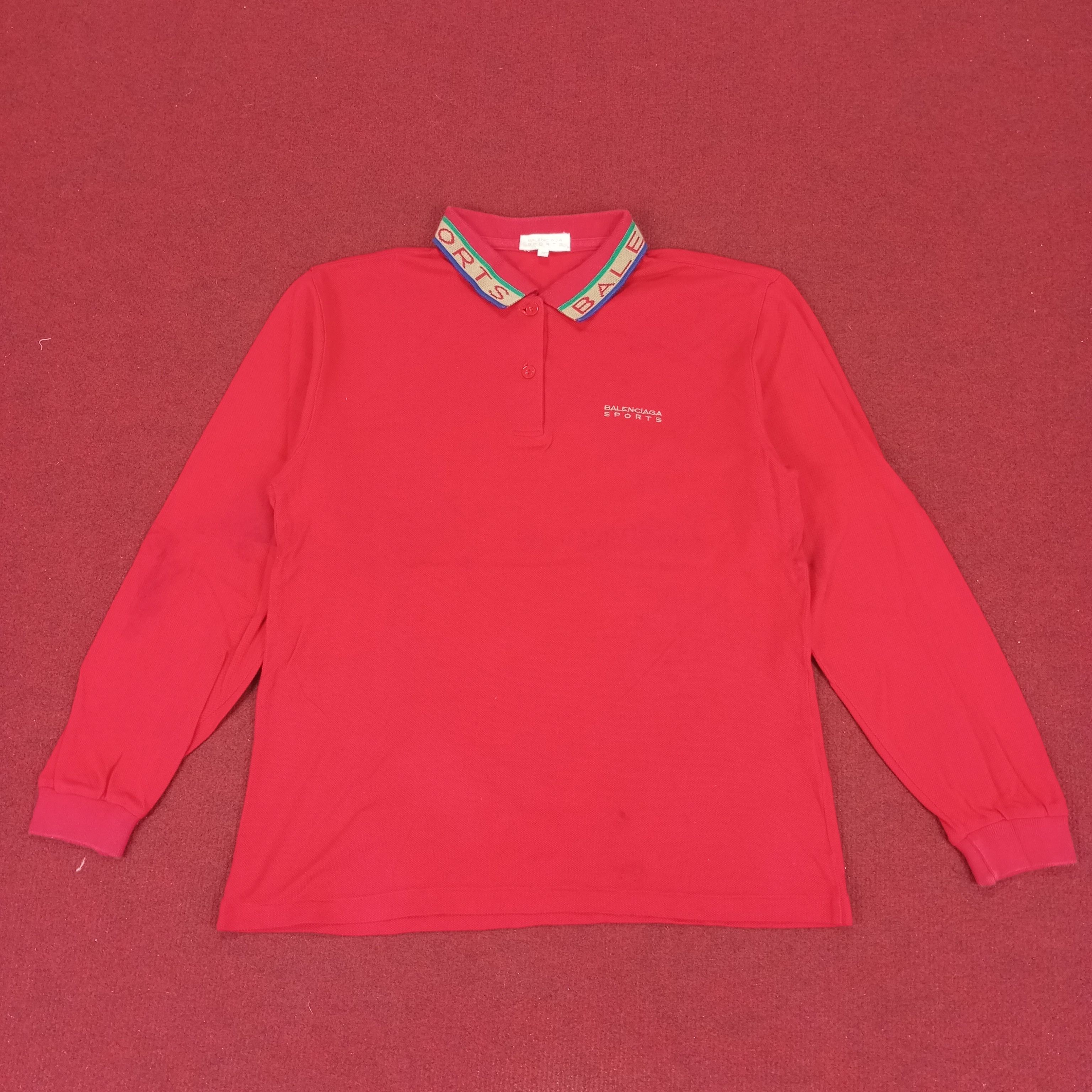 Balenciaga × Vintage Balenciaga Sports Spellout Collar Design Polos Size US S / EU 44-46 / 1 - 1 Thumbnail