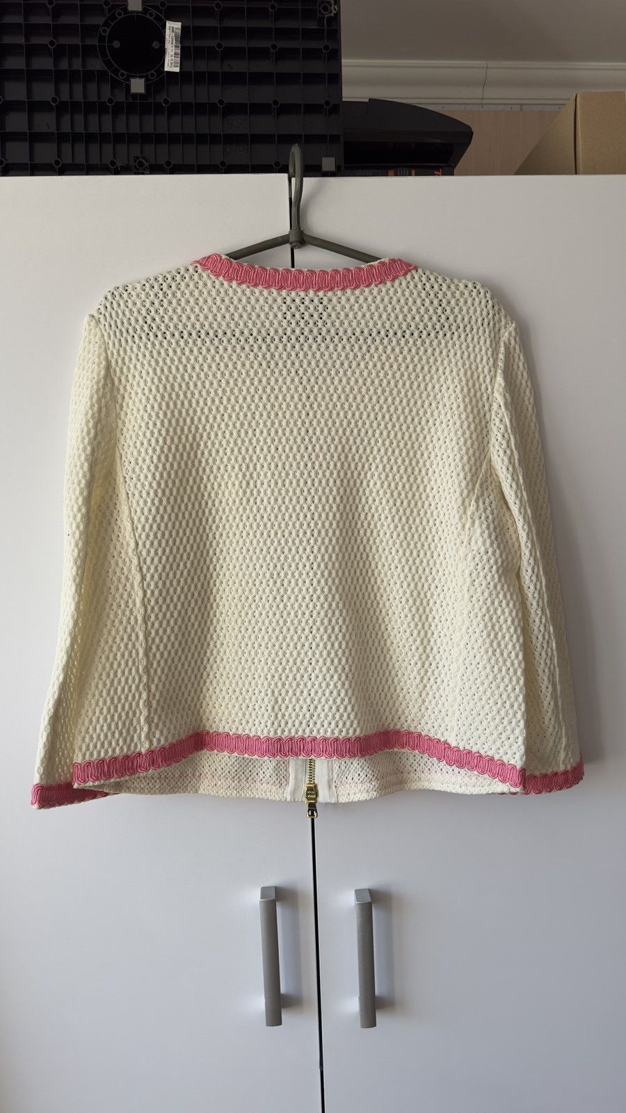 Moschino Vintage Moschino Crochet Mesh Cardigan Pink Braid Trim Size XL / US 12-14 / IT 48-50 - 6 Thumbnail