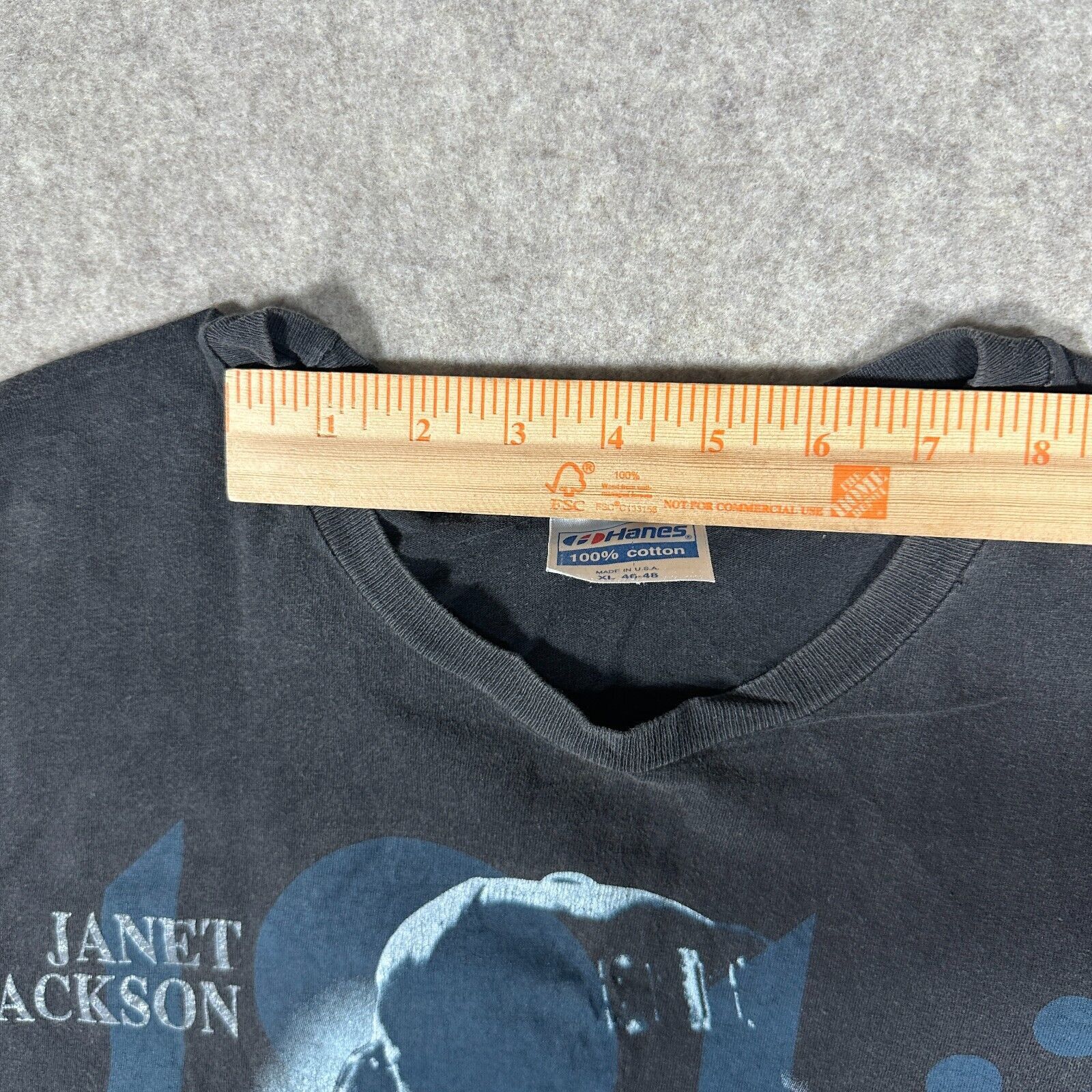 Hanes Vintage Janet Jackson 1814 Tour Shirt Single Stitch Tee XL Size US XL / EU 56 / 4 - 10 Thumbnail