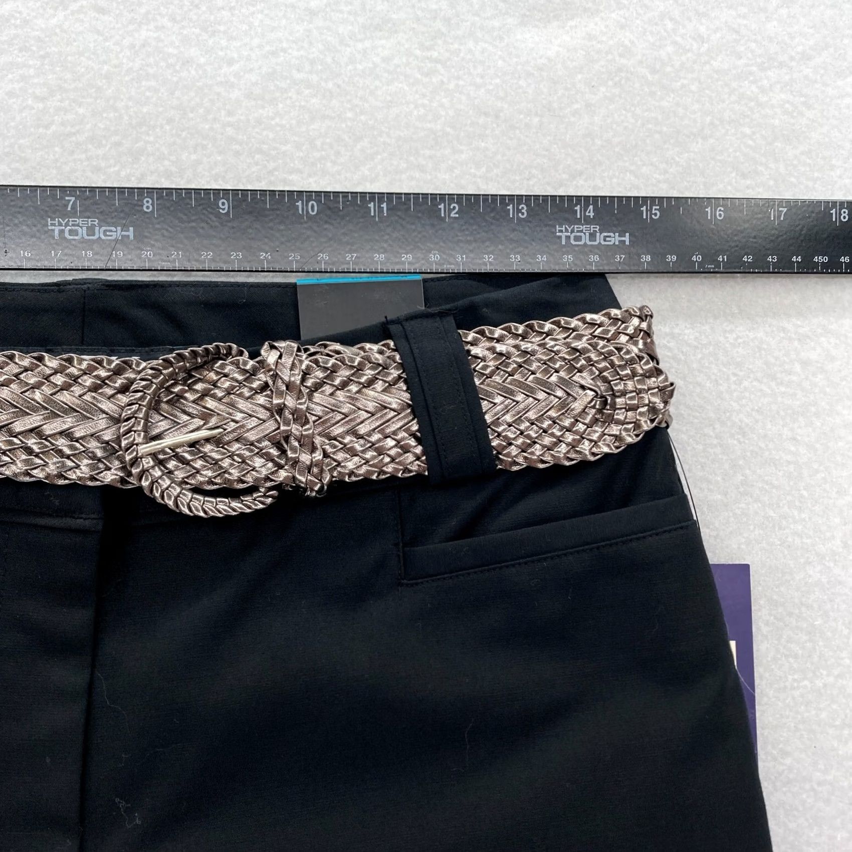 Apt. 9 Apt. 9 Maxwell Capri Pants Women's 4 Black Stretch Mid Rise Straight Belted NWT Size 28" / US 6 / IT 42 - 6 Thumbnail