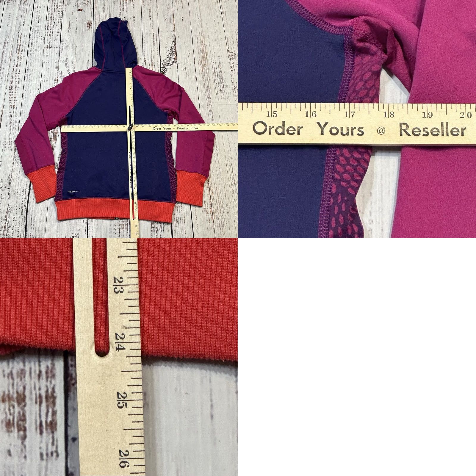 Nike Nike Full Zip Therma-Fit Colorblock Hoodie Women M Blue Purple Colorful Logo Zip Hooded Pockets Sports Nike Therma-Fit Size M / US 6-8 / IT 42-44 - 8 Thumbnail