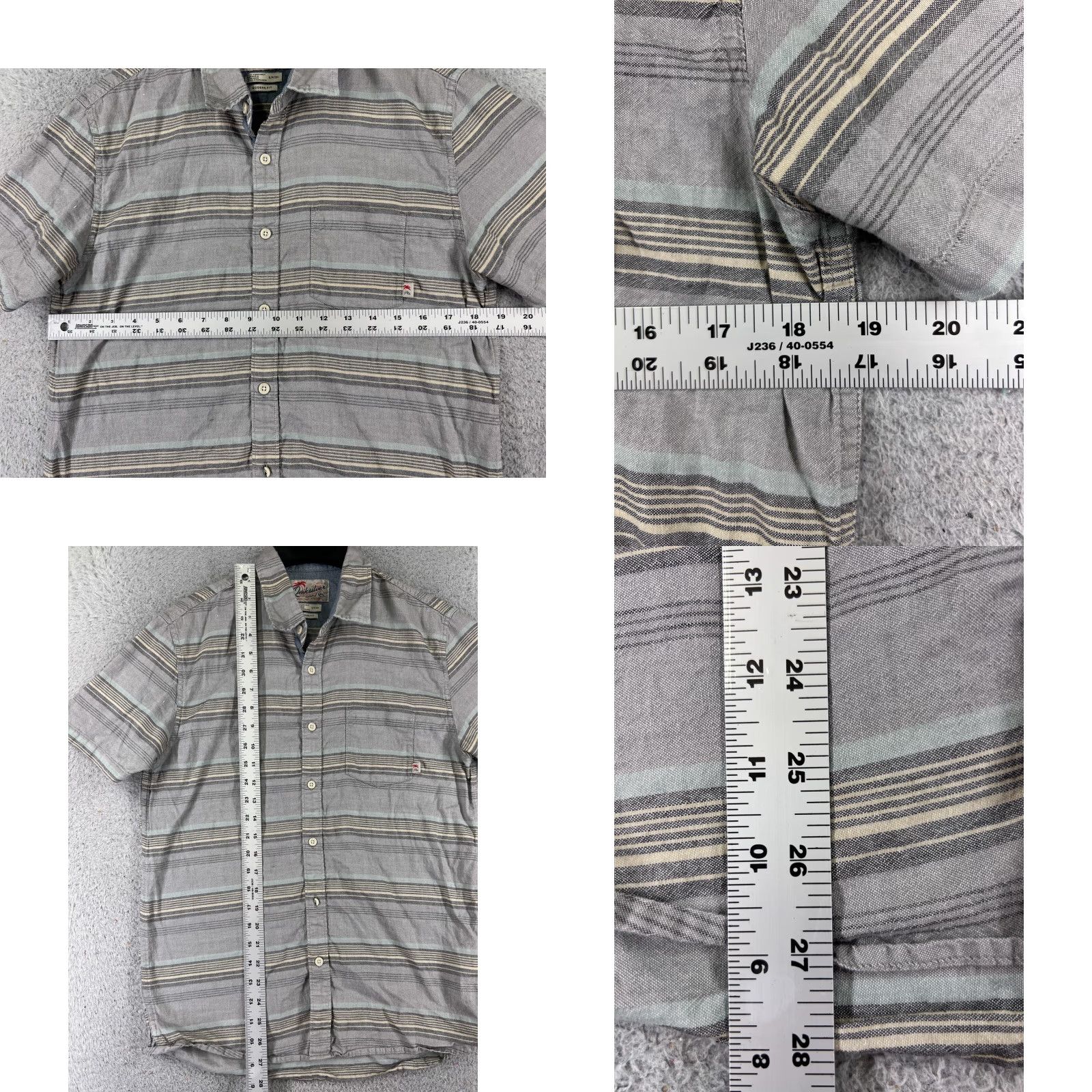 Quiksilver Quiksilver Shirt Mens Small Gray Stripe Button Up Pocket Modern Fit Skate Surf Size US S / EU 44-46 / 1 - 8 Thumbnail