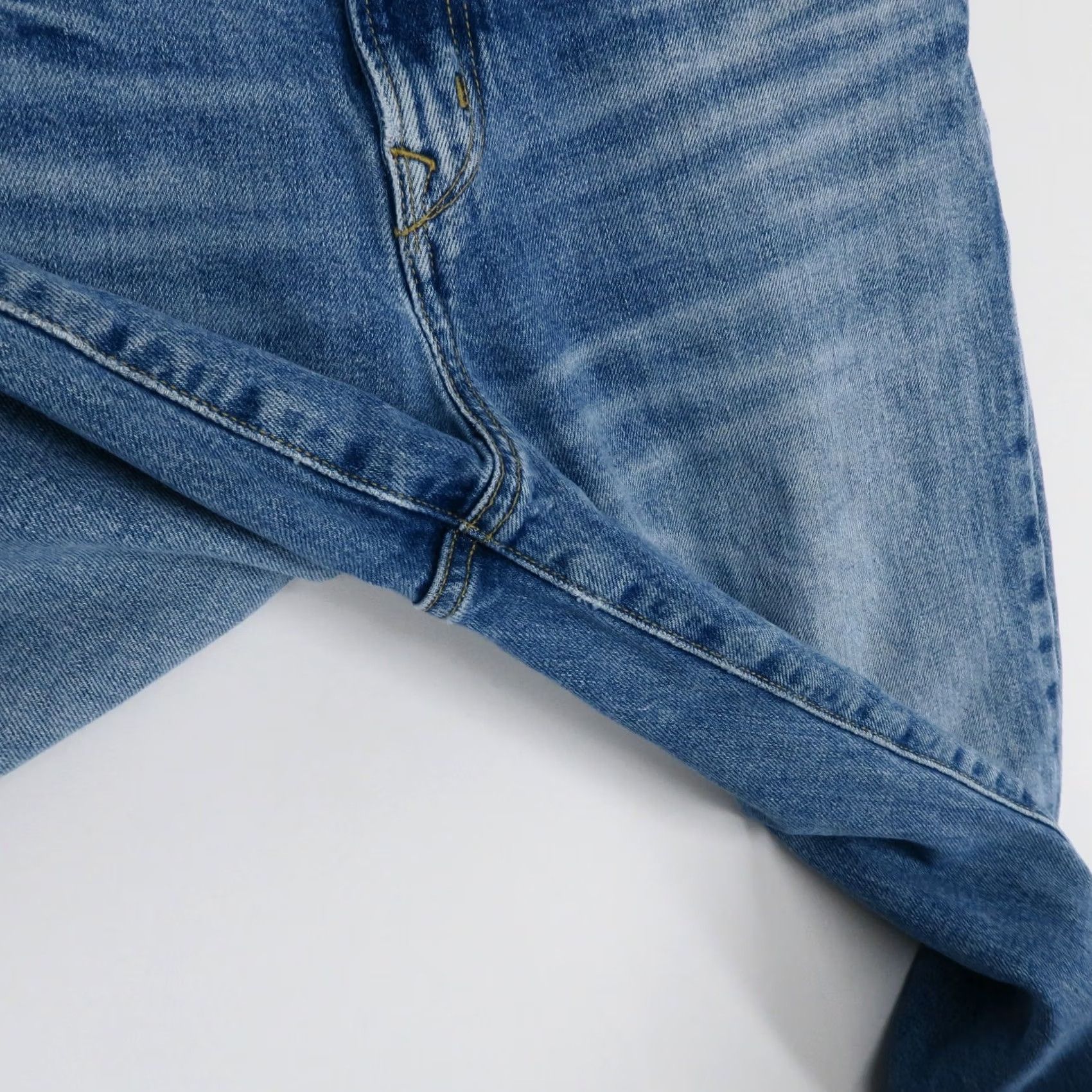 Vintage Porter Blue Jeans Womens 26 Rebel Straight High Rise Stretch Raw Hem Denim Size 26" / US 2 / IT 38 - 5 Thumbnail