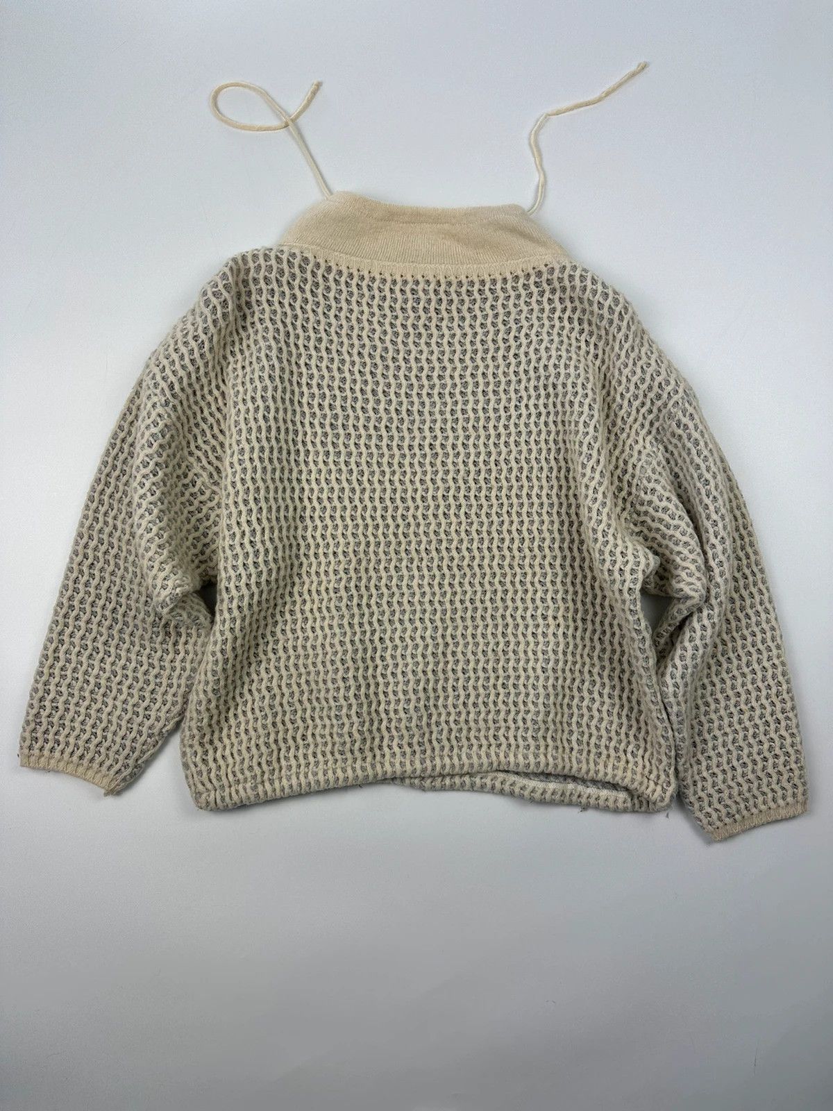 Marithe + Francois Girbaud Marithé + François Girbaud 1980 Mesh Wool Knit Sweater Cream Size S / US 4 / IT 40 - 5 Thumbnail