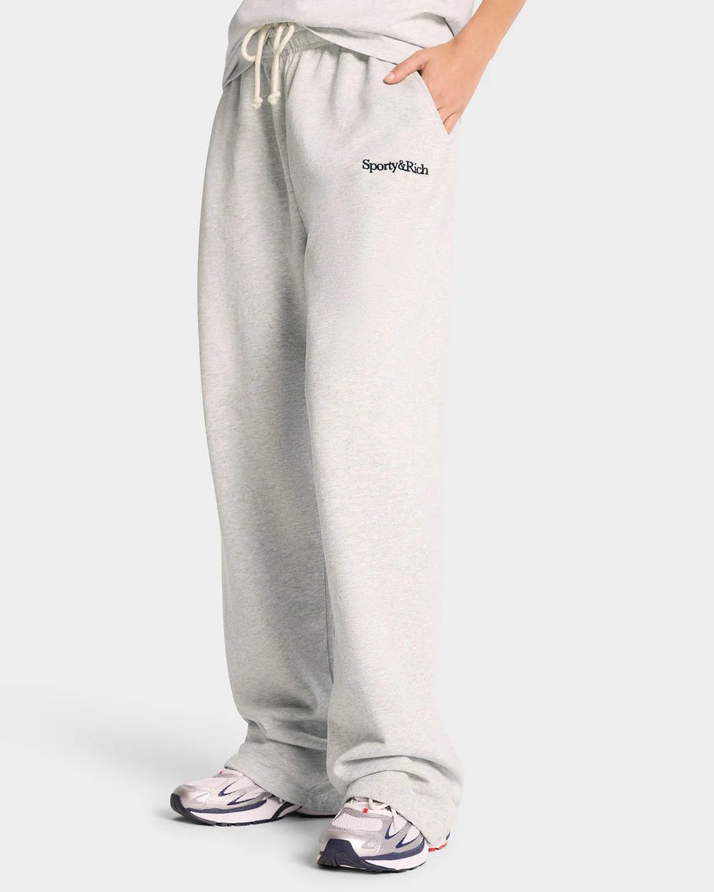 Sporty & Rich o1mle0525 Italic Logo Sweatpant in Heather Gray Size 32" / US 10 / IT 46 - 5 Thumbnail