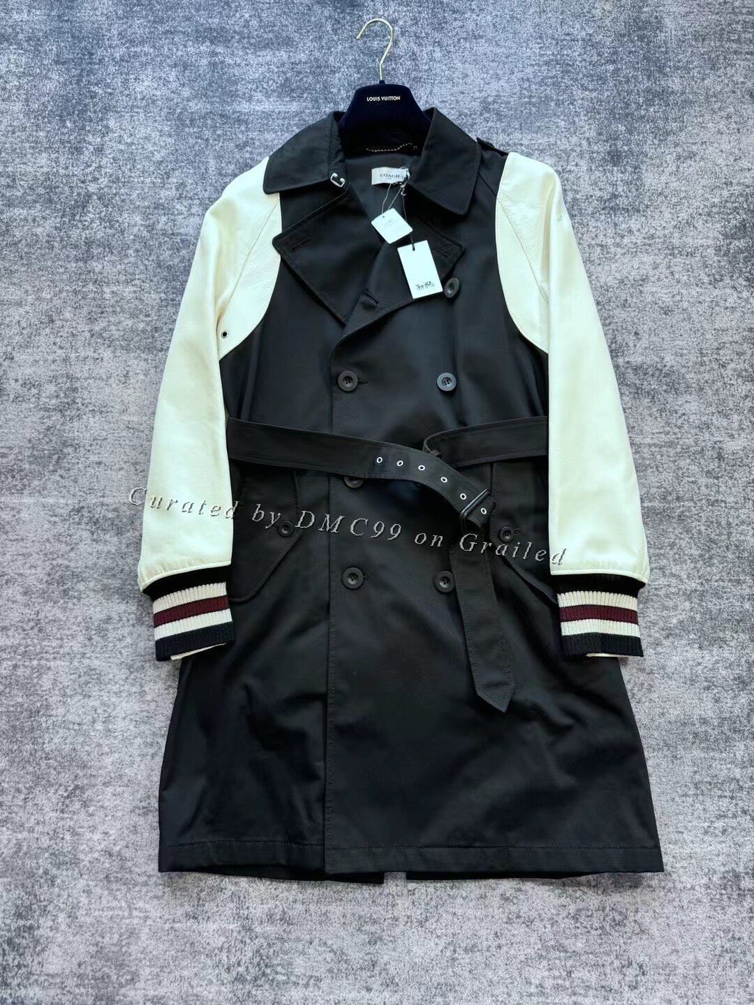 Coach Coach Black White Leather Sleeve Trench Coat Size US M / EU 48-50 / 2 - 1 Thumbnail