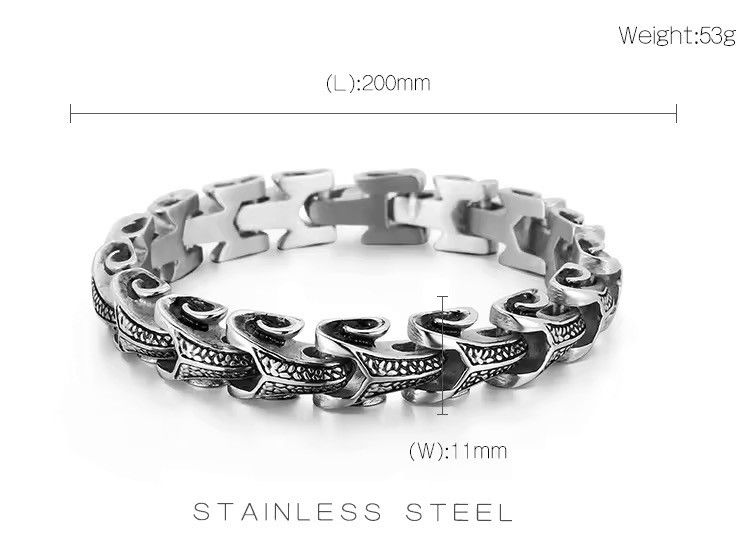 Other Silver Stainless Steel Dragon Grain Wrap Bracelets Size ONE SIZE - 4 Thumbnail