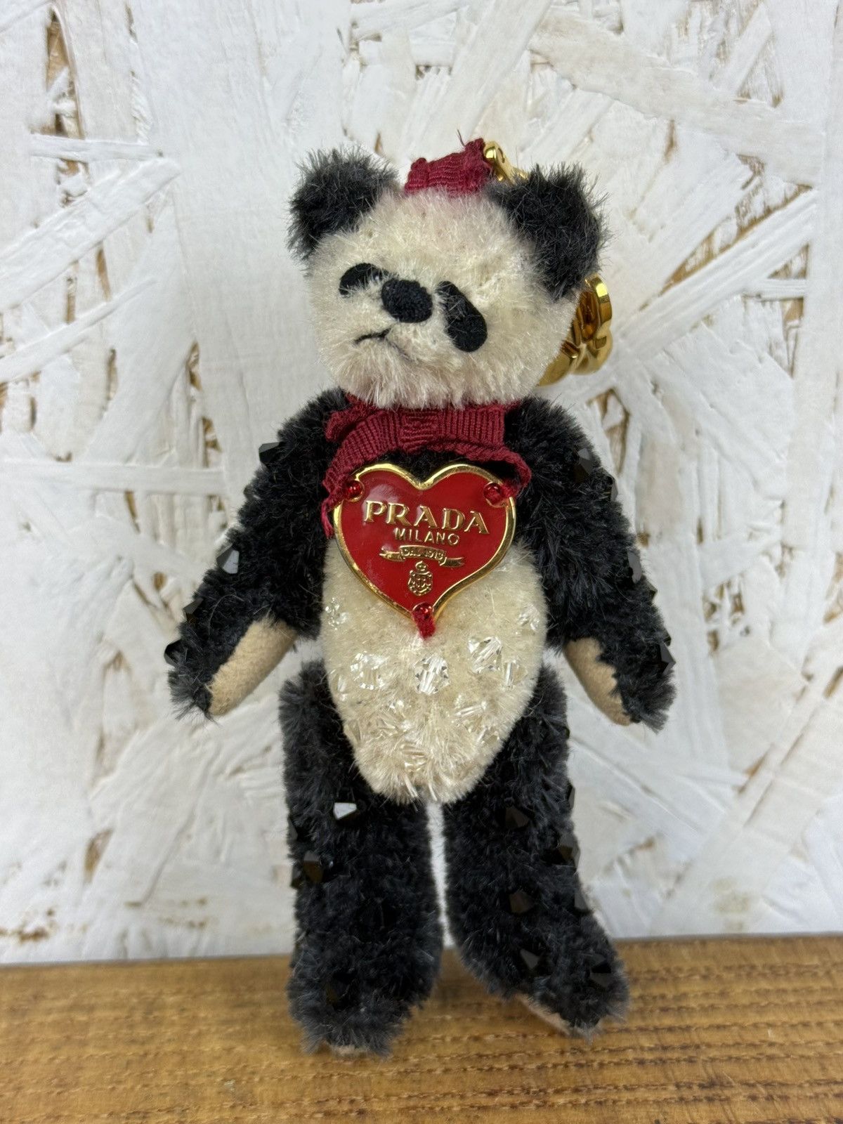 Prada Prada Panda Bear Heart Key Ring Key Holder Bag Charm Size ONE SIZE - 1 Thumbnail