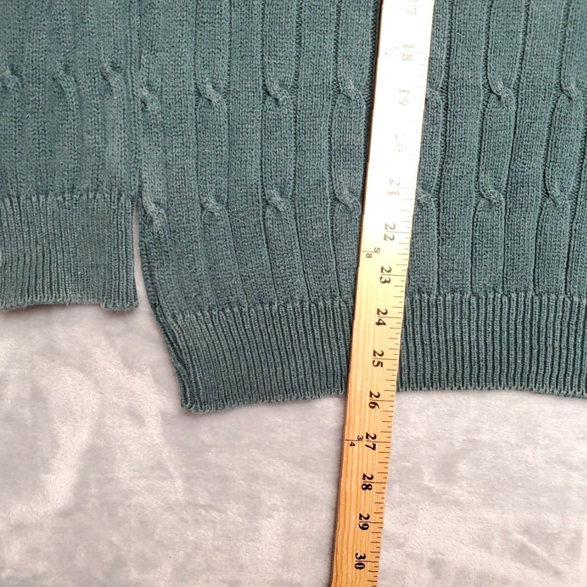 Izod VTG Izod Sweater Men L Green Cable-Knit Long Sleeve Fisherman Pullover 90s Y2K Knit Crew Neck Size US L / EU 52-54 / 3 - 7 Thumbnail