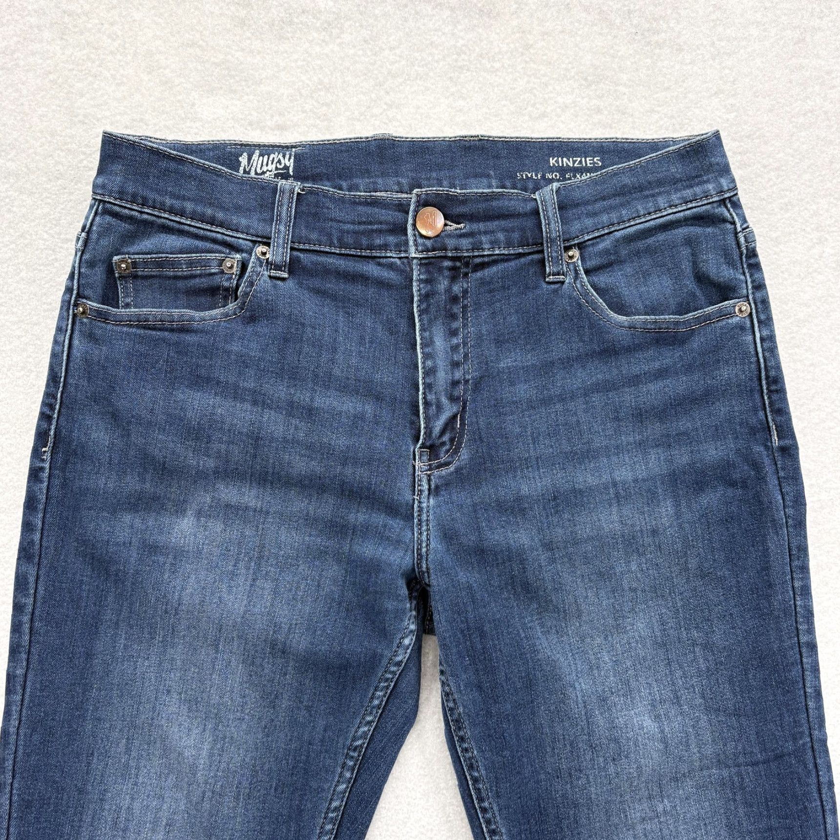 Denime Mugsy Kinzies Jeans Mens 32x30 Blue Medium Slim Straight Denim Jeans Size US 32 / EU 48 - 2 Thumbnail