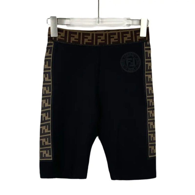 Fendi Fendi Women's Black Shorts with Logo Detail 0089 Size 23" - 1 Thumbnail