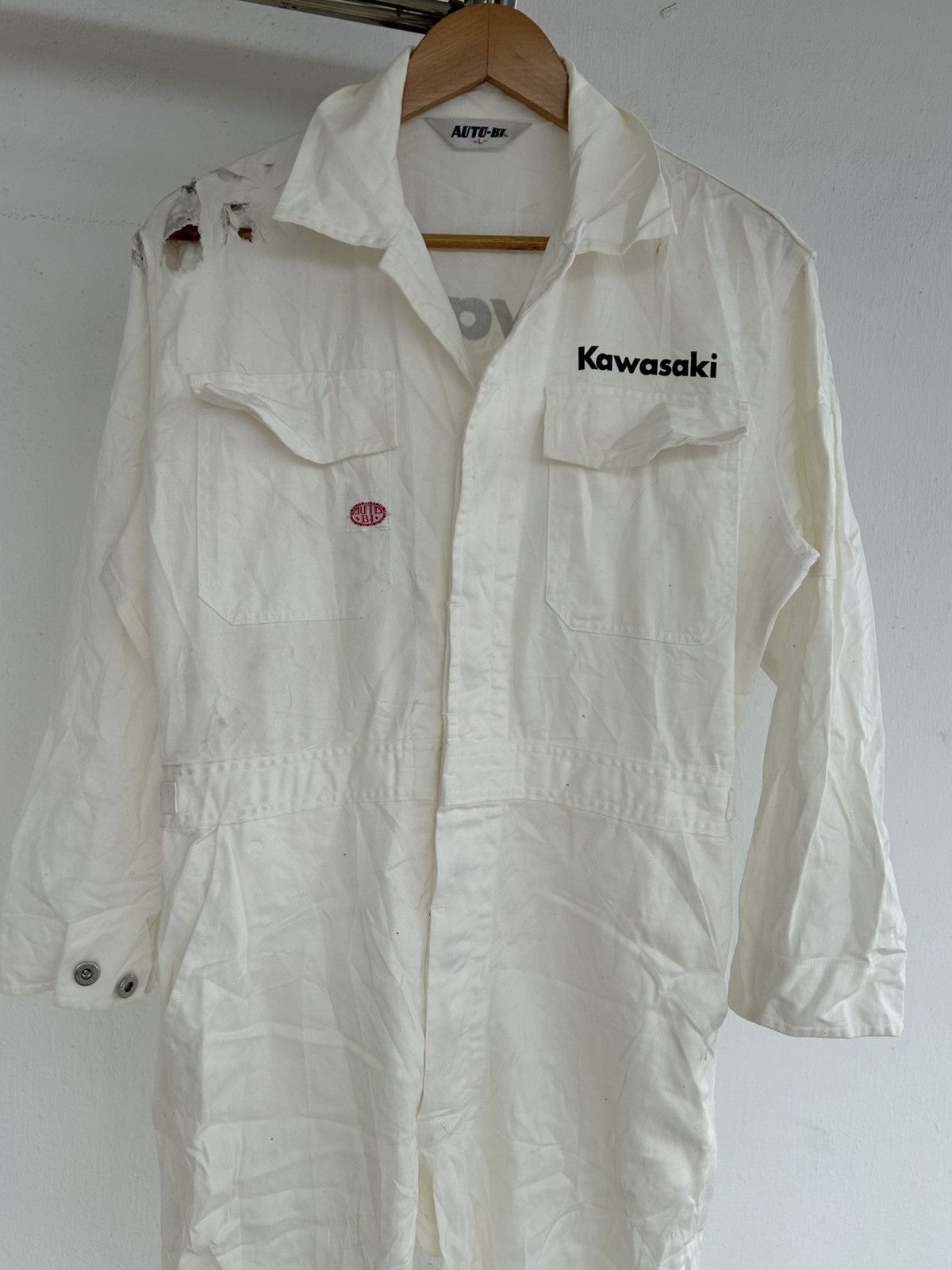 Japanese Brand Kawasaki Team Racing Japan Vintage White Coverall Size US 31 - 3 Thumbnail
