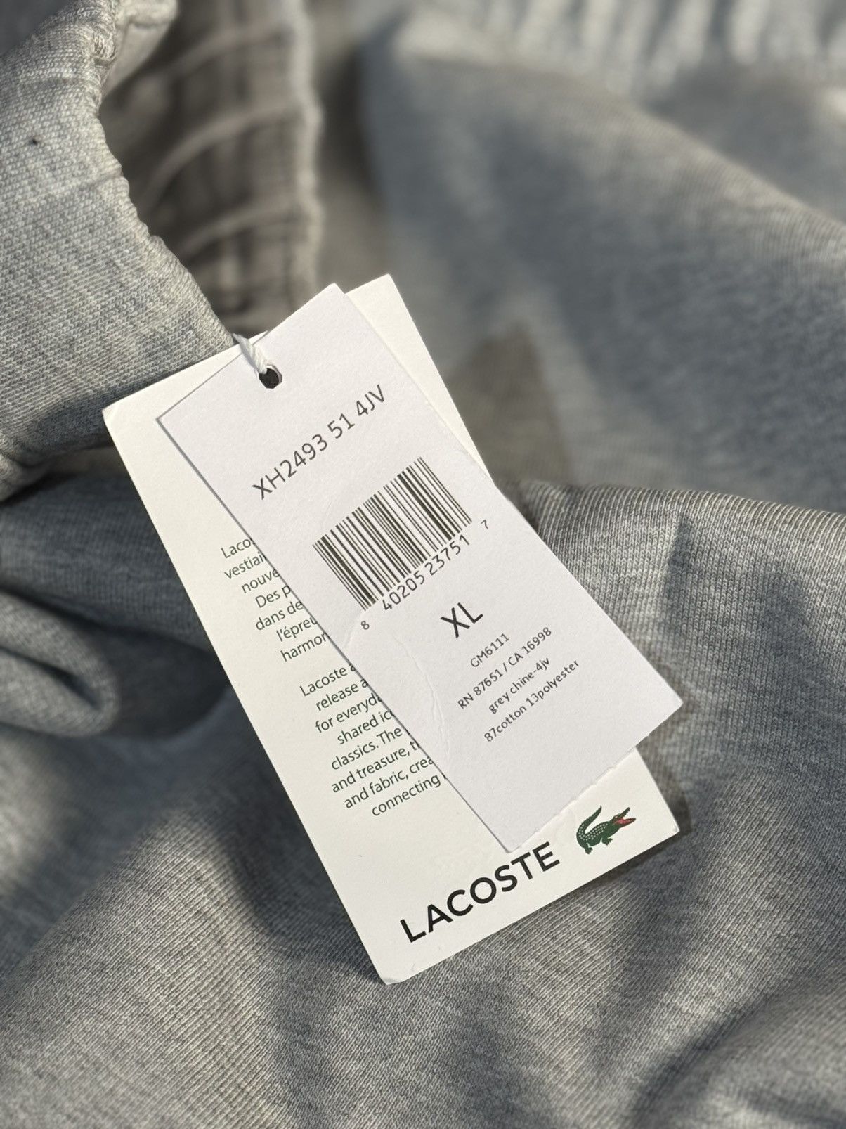 Lacoste NEW APC PARIS X LACOSTE SWEATPANTS GRAY XL DRAWSTRING Size US 36 / EU 52 - 6 Thumbnail